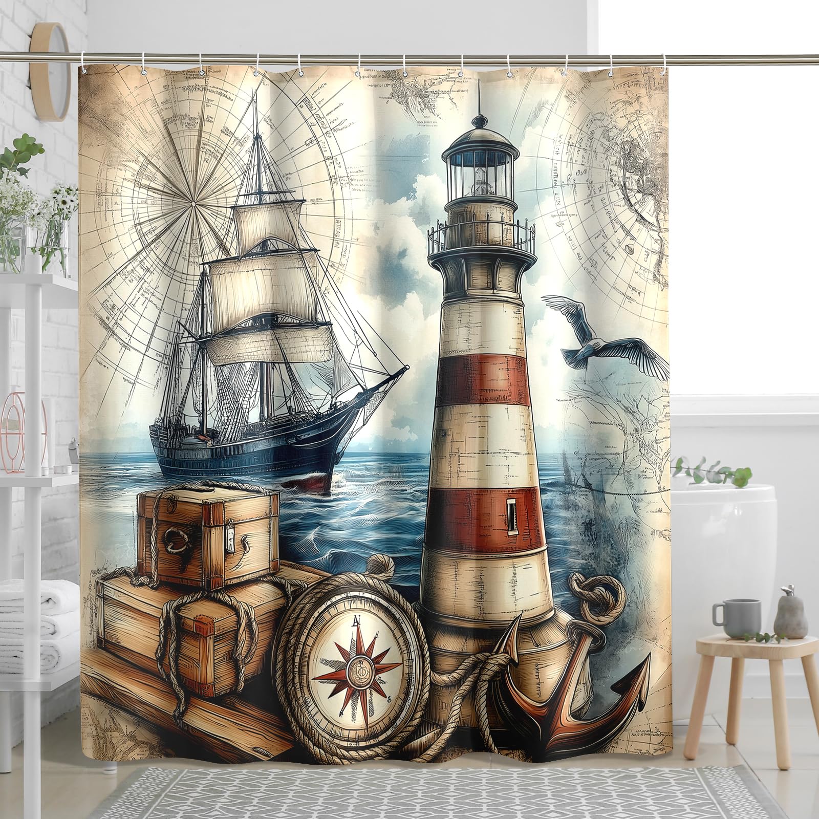 Paillasson noir vintage phare côtier pour sublimer votre terrasse et garage