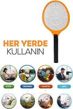 Şarjlı Sinek Raketi Sivrisinek Haşere Öldüren Elektrikli Sineklik Haşere Aleti 2808