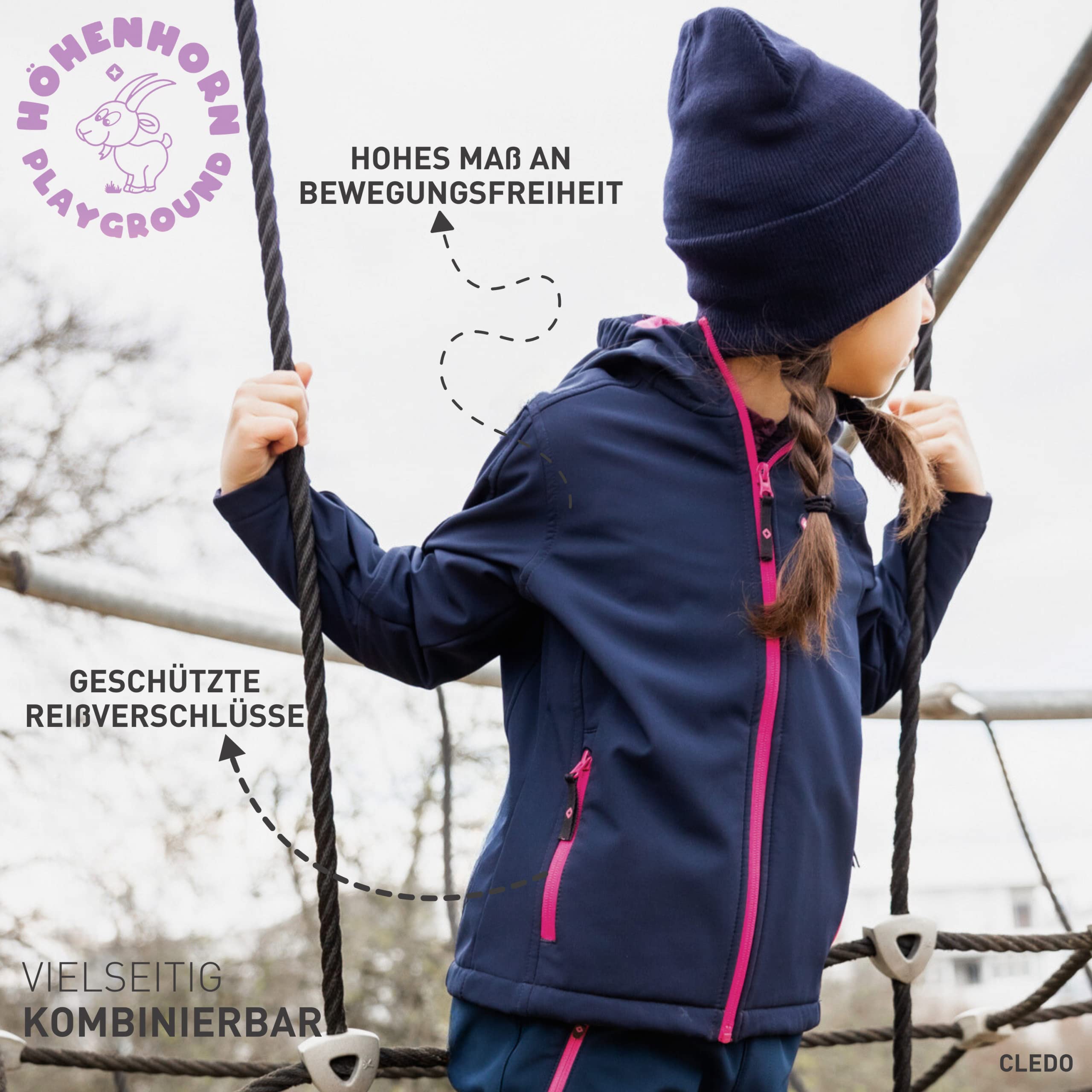Höhenhorn Cledo dziecięca kurtka softshellowa, kurtka przejściowa, wiatroszczelna, wodoszczelna, oddychająca