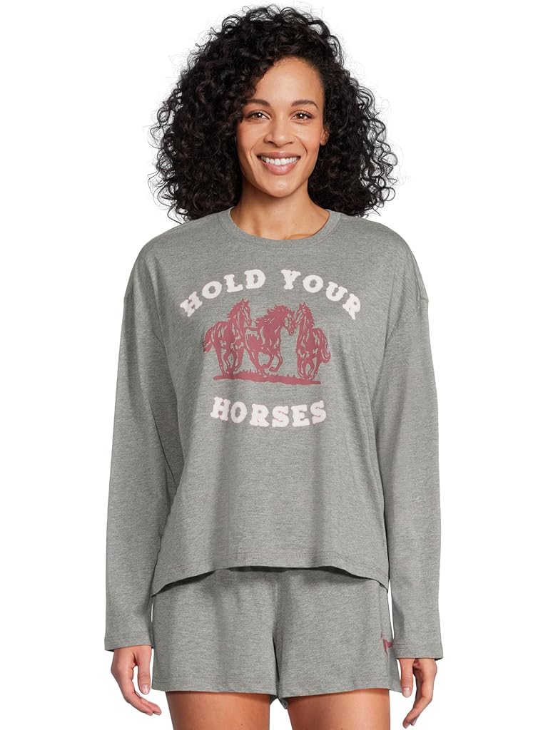 Gray P.J. Salvage Hold Your Horses Short Pj Set