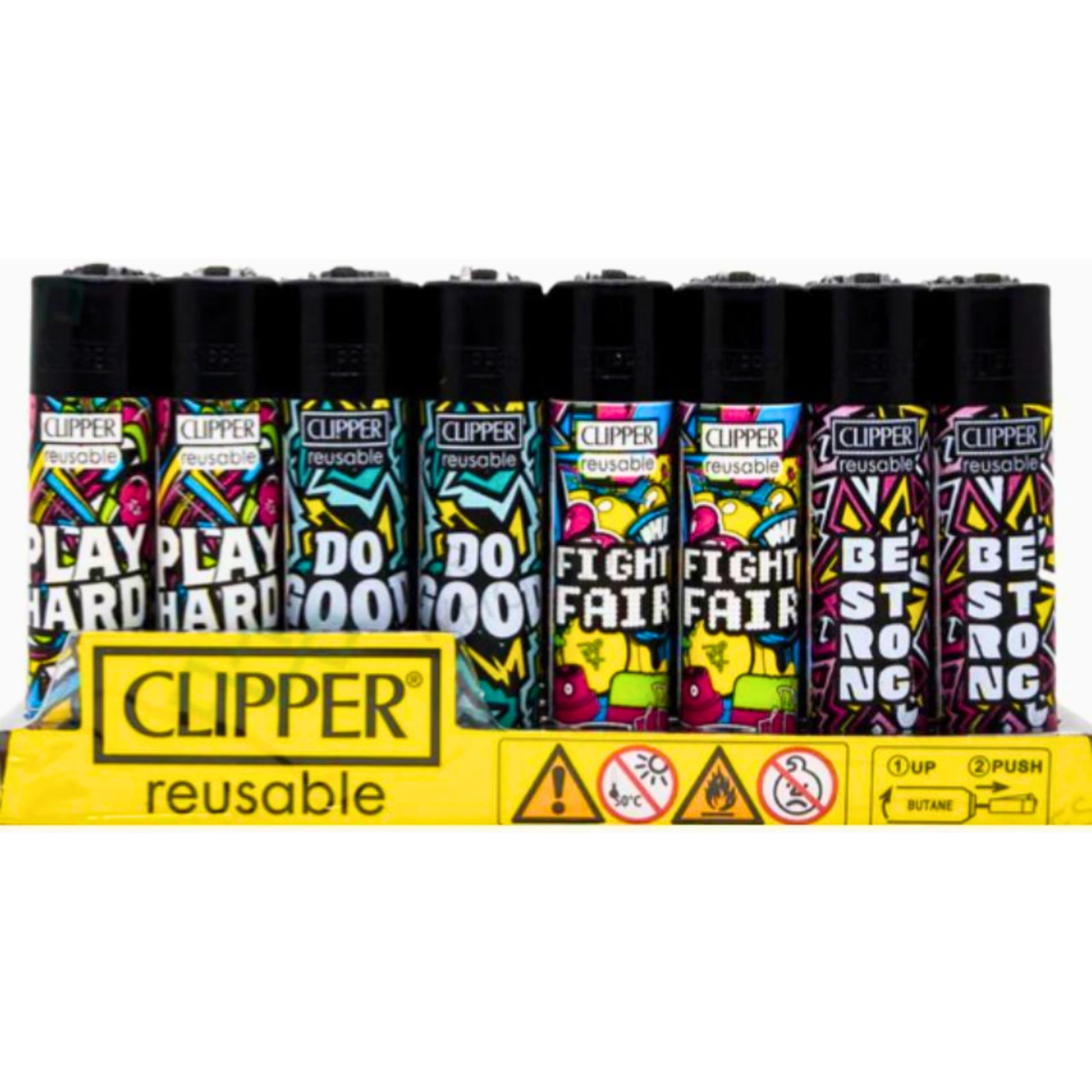 4 x Clipper Lighter Set Gas Refillable Windproof Lighters Standarad Size Replaceable Flint Rare Limited Edition (Planet Flowers 1) — view 46