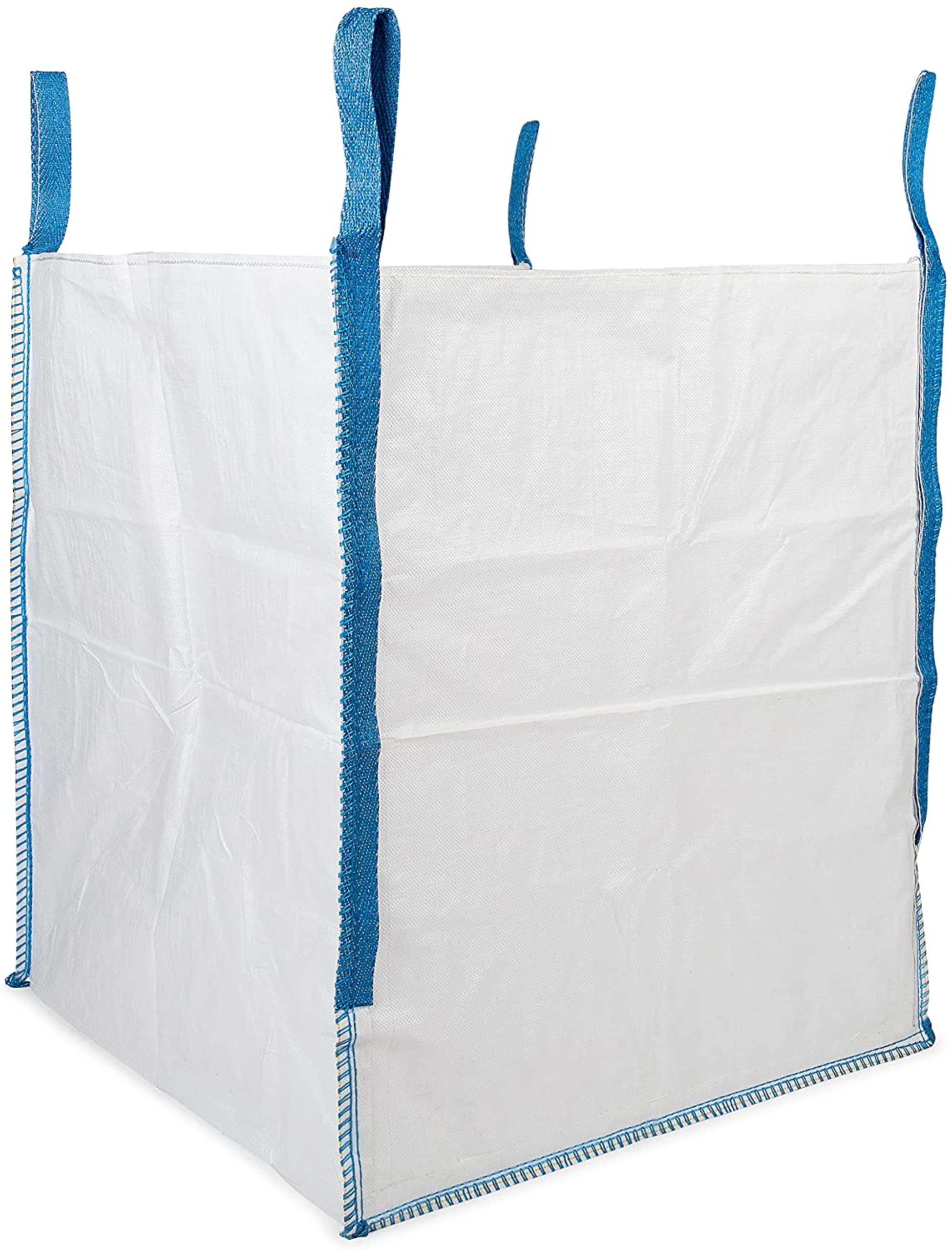 Heavy Duty Builder's Bulk Bags 200-Gallon White Woven Polypropylene Contractor Trash Bags for Demo and Construction, Holds up to 2200 lbs, Open Top, Pack of 10