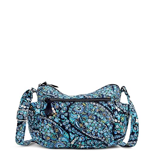 Vera Bradley Women's Cotton on the Go Crossbody Purse, Dreamer Paisley - Recycled Cotton, One Size