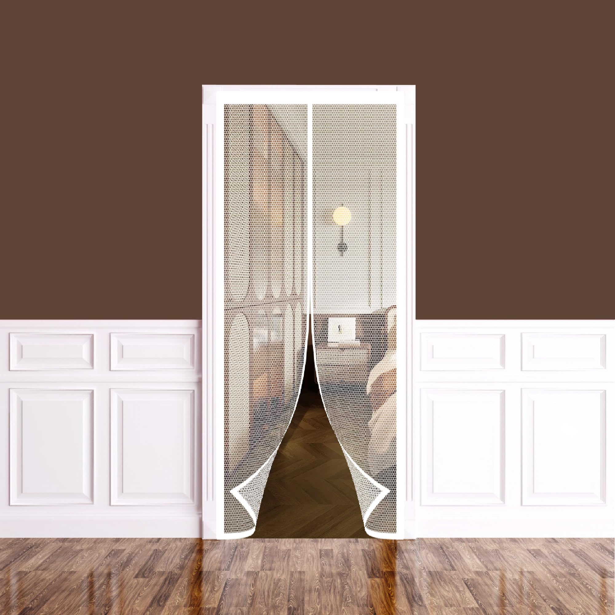 Moustiquaire porte magnétique 69x212 cm blanche pour balcon et terrasse