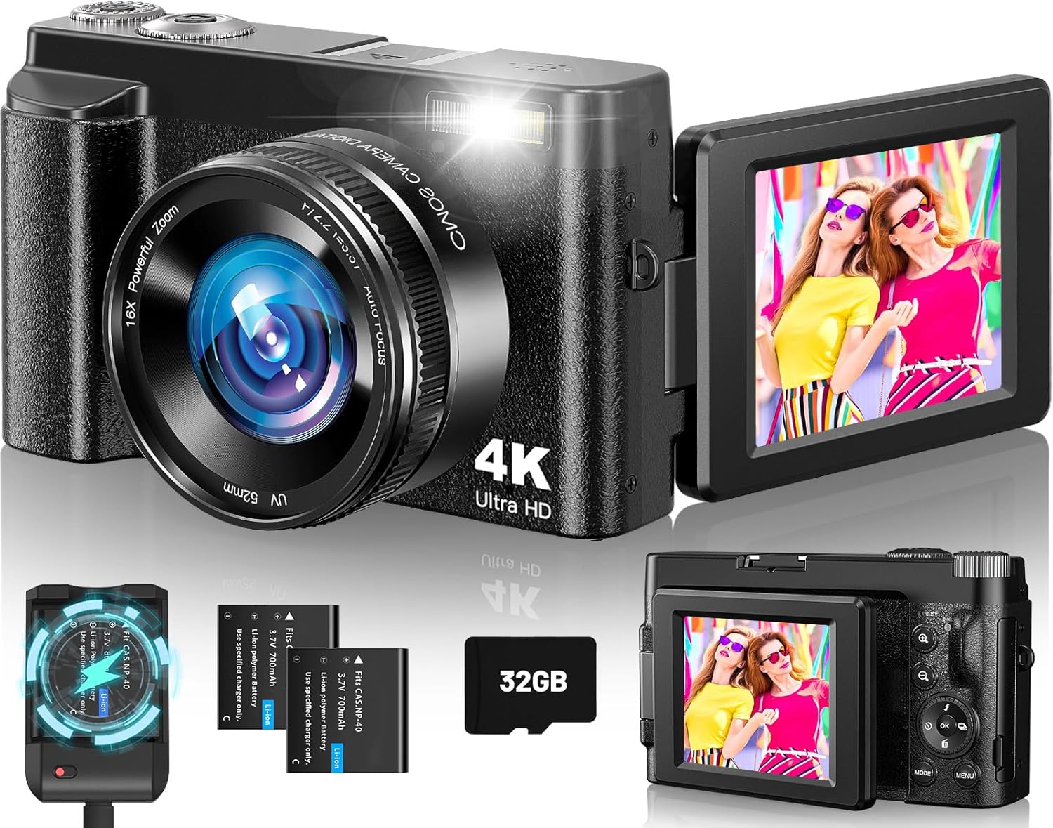 4K Digital Camera for Photography, Autofocus 48MP Vlogging...