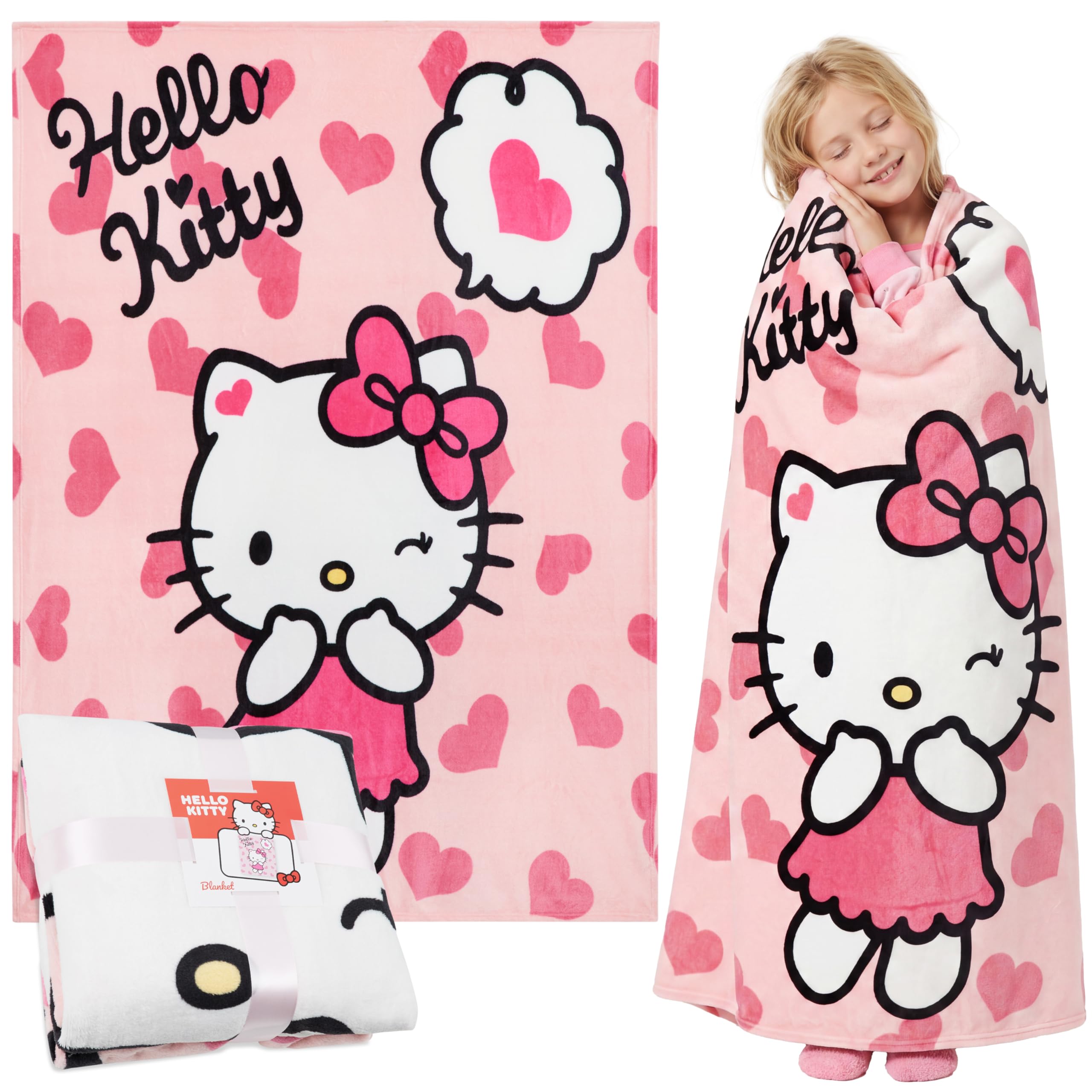Amazon.com: Hello Kitty Sanrio Fleece Throw Blanket, 59x51in Amazon.com: Hello Kitty Sanrio Fleece Throw Blanket, 59x51in