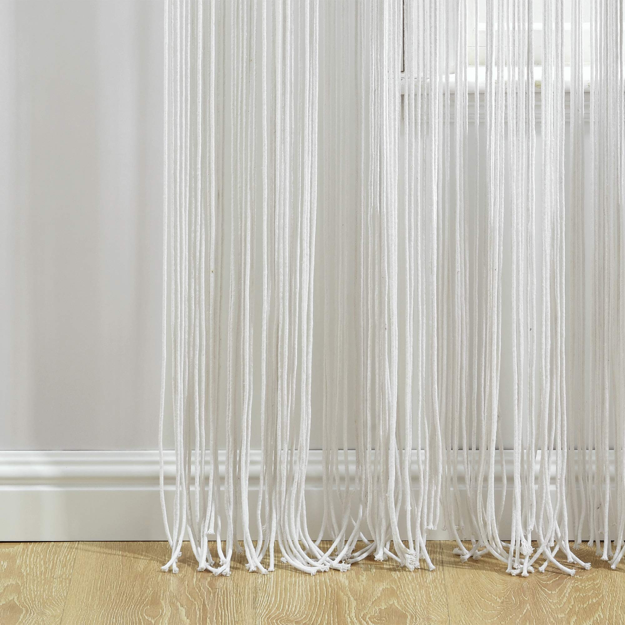 Lush Decor Rideau de fenêtre bohème en Coton texturé en macramé, 213,4 cm (L) x 101,6 cm (l) - Blanc