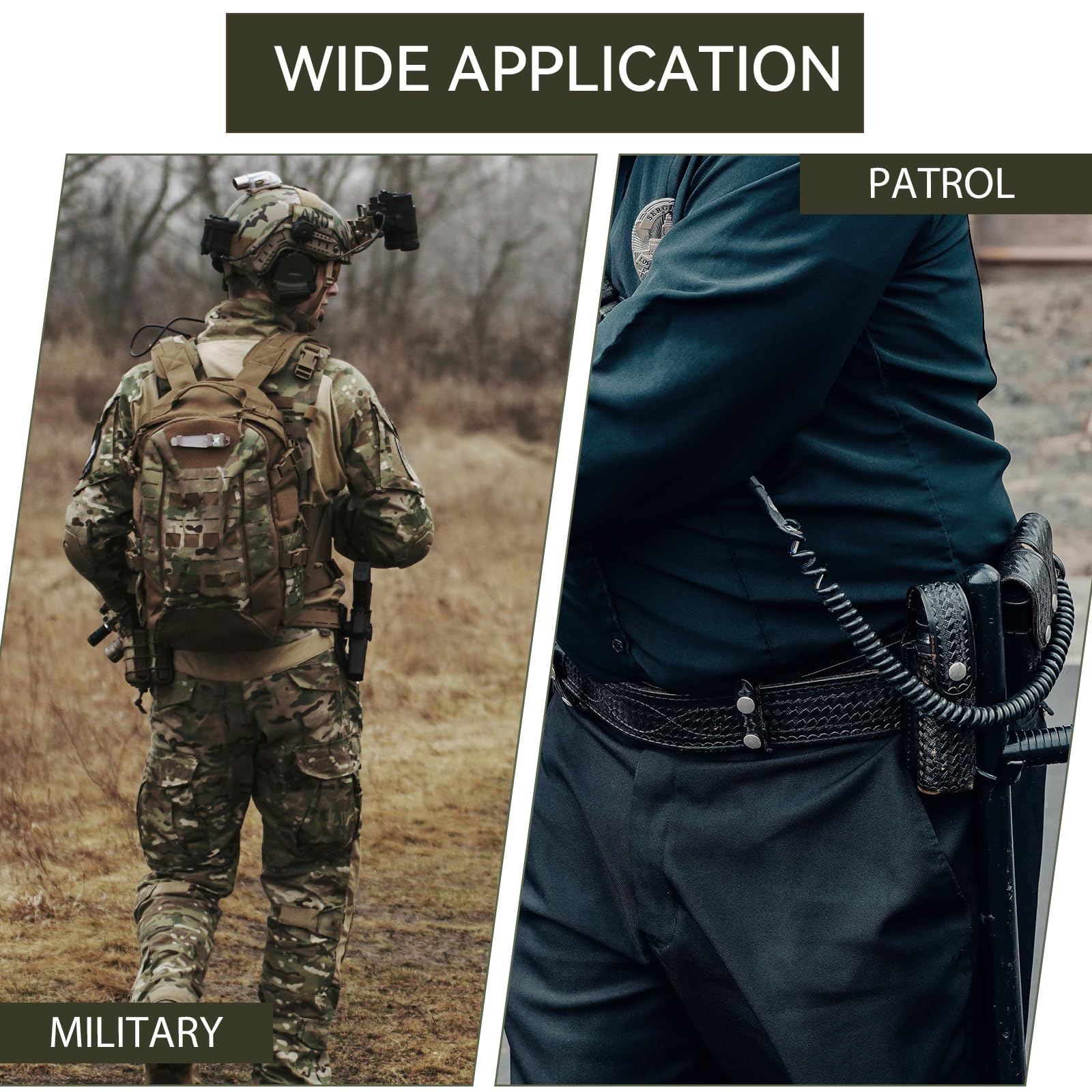 Tactical 3 Color Pistol Retention Lanyard for Military Police Law Enforcement Security - Spring Strap Anti-Loss Elastic Coil Lanyard with Detachable Buckle for Belt MOLLE Backpack