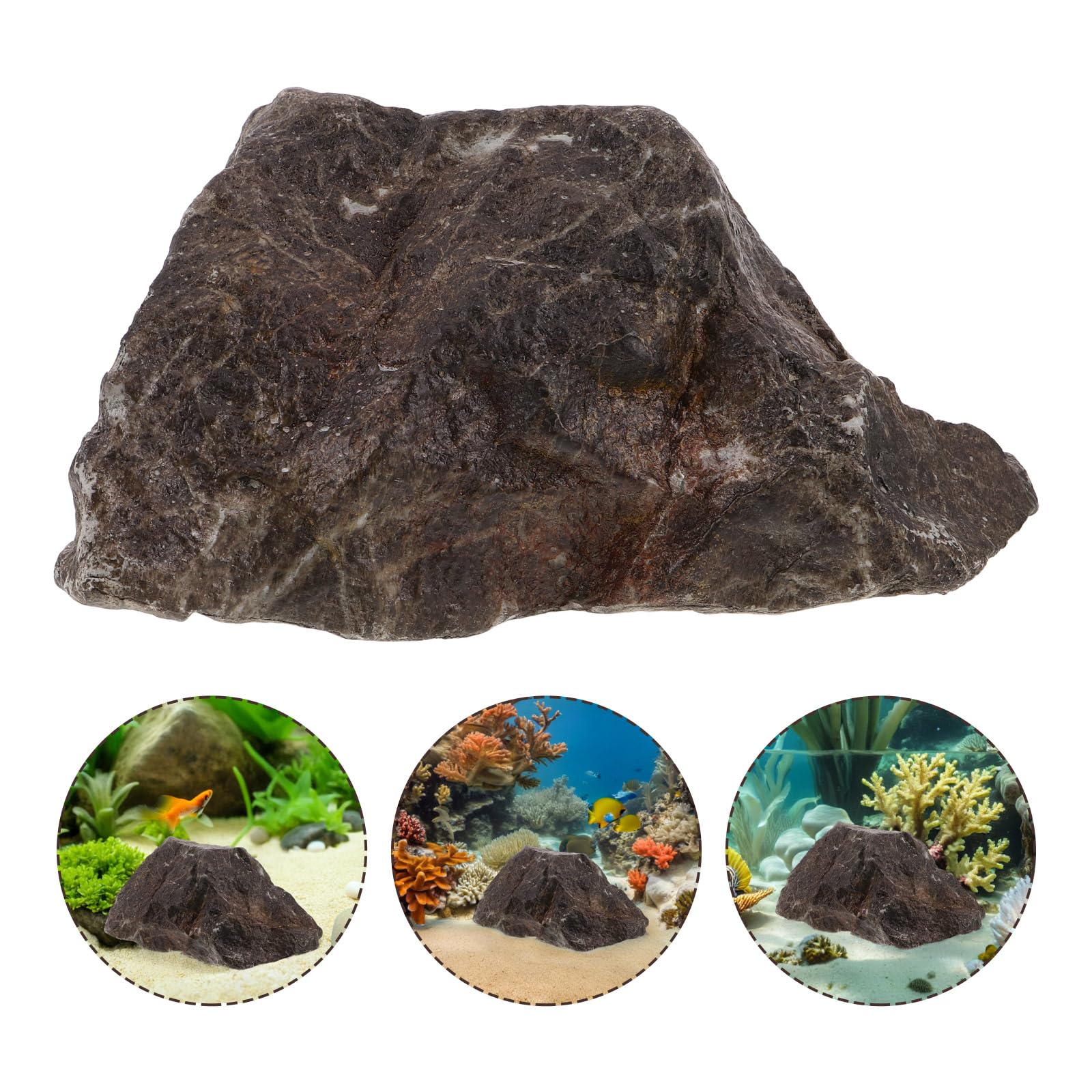 Roca Artificial Decorativa para Acuario y Jardín, Piedra de Simulación de Paisaje en Espuma Ligera, 33x25x18 Cm, Adecuado para Decoración de Peceras y Exteriores