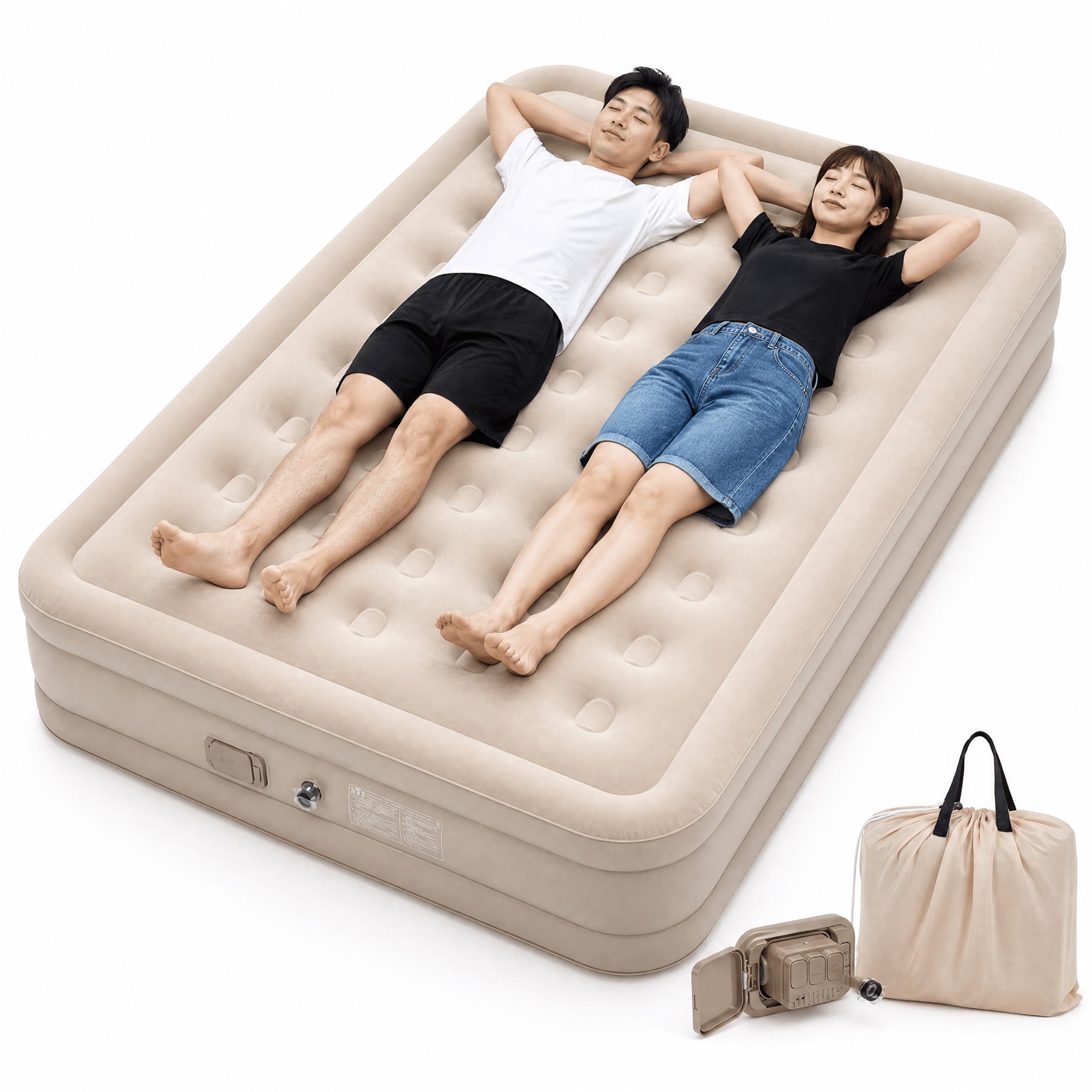 Amazon | 電動エアーベッド PVC素材 40cm厚 シングルサイズ 充電式内蔵