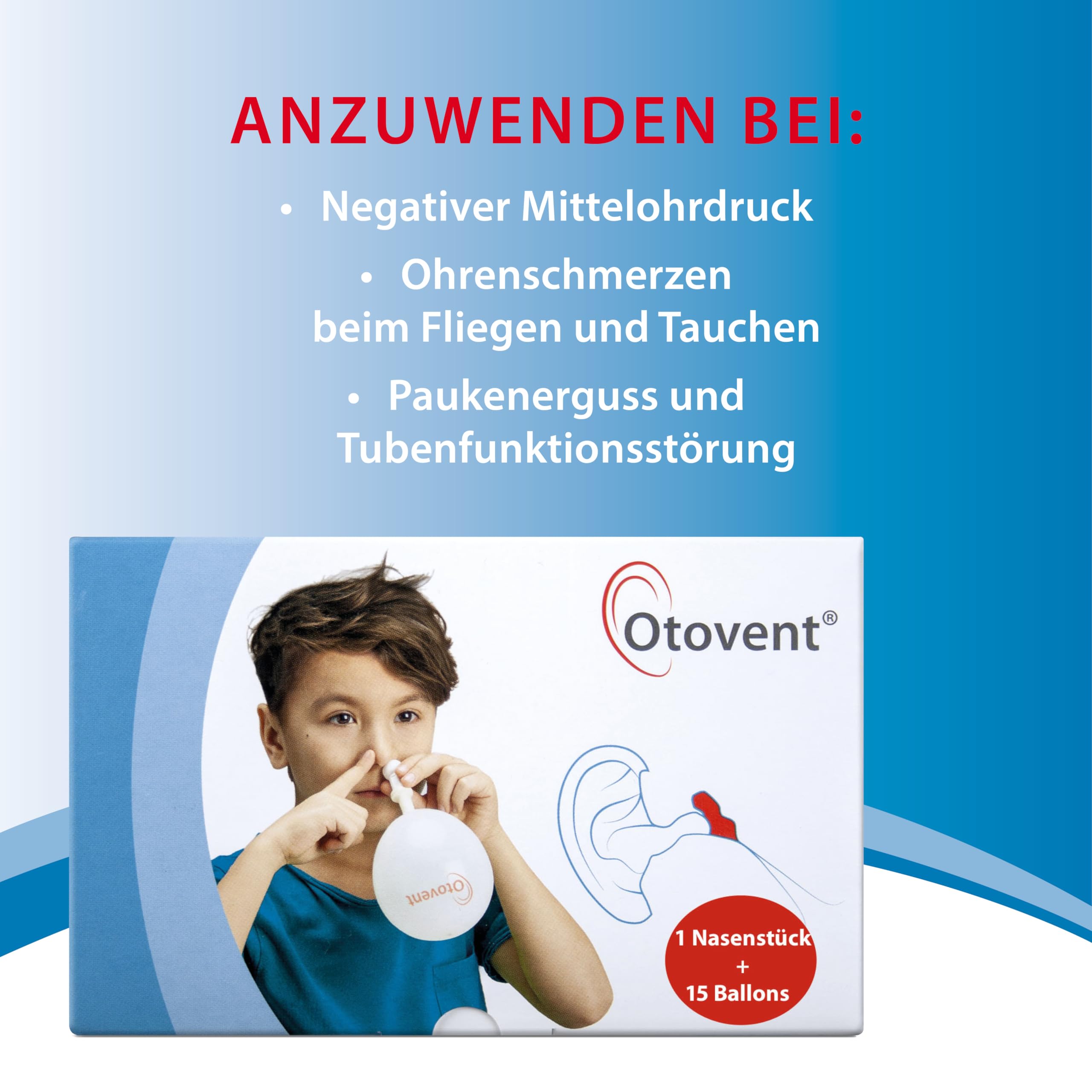 Otovent-System Kombipackung mit Nasenstück, Membranen und Einsatz, 1 pzas Paquete combinado