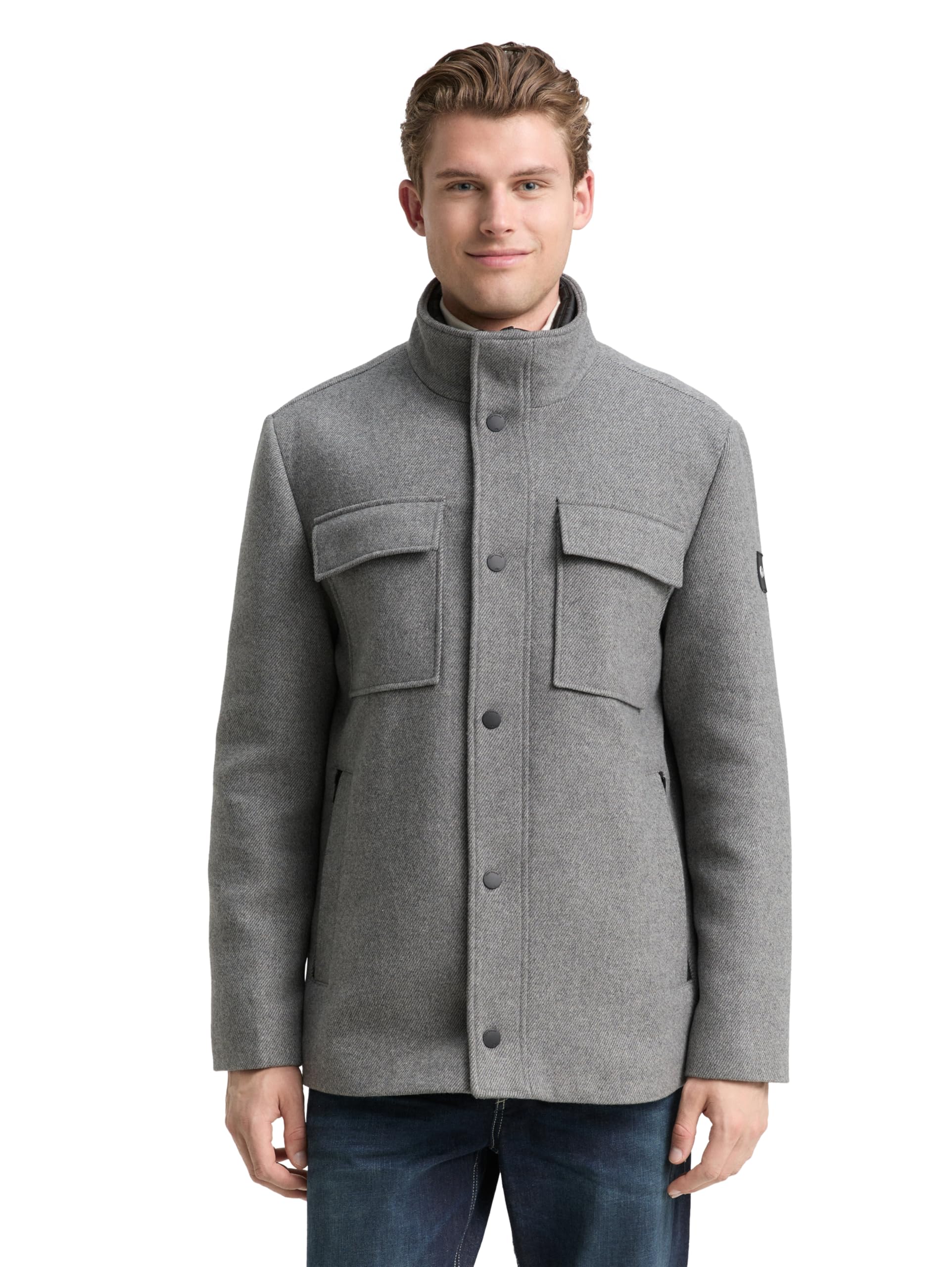 TOM TAILOR Herren 1046984 2-in-1 Wolljacke mit abnehmbarer Innenjacke