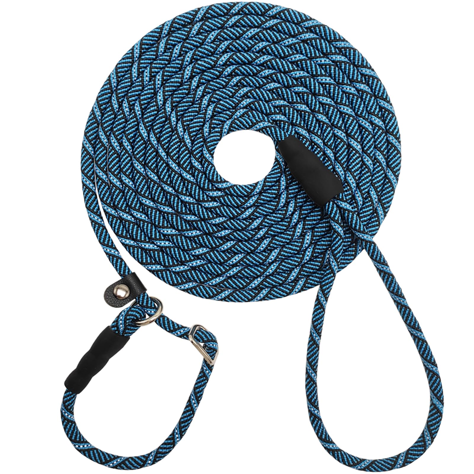 SEPXUFORE Reflective Long Slip Lead Dog Leash Anti-Choking 12 FT/20 FT/30 FT/50 FT Rope Training Leash for Medium Dogs Small Puppy Pets (20ft, Blue)