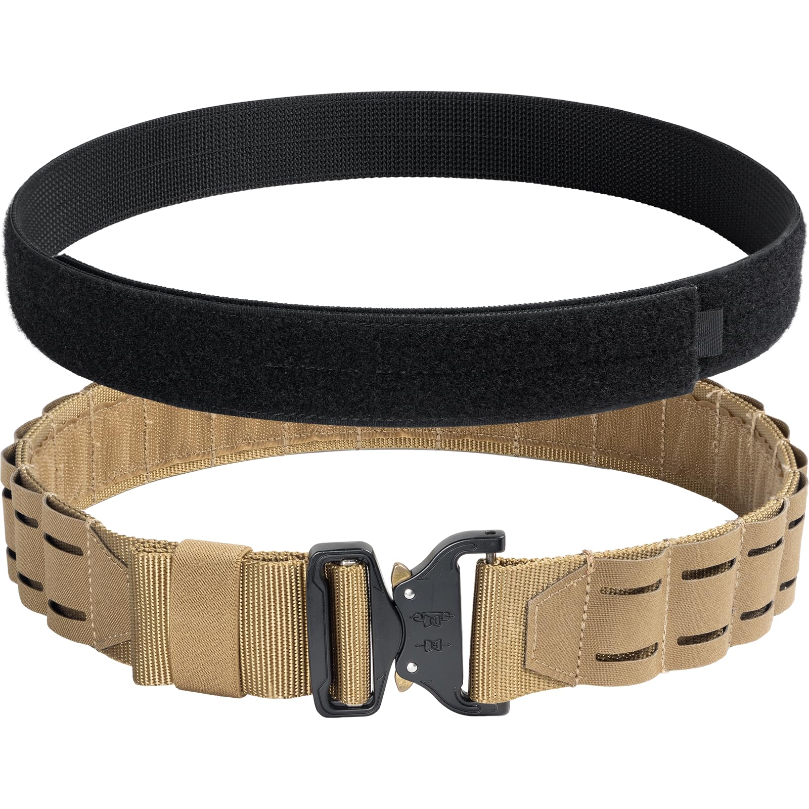 VISMIX Tactical Belt Battle Belt, Quick Release Buckle 2" MOLLE Gun Belt with 1.5" Inner Belt for Shooting Hunting