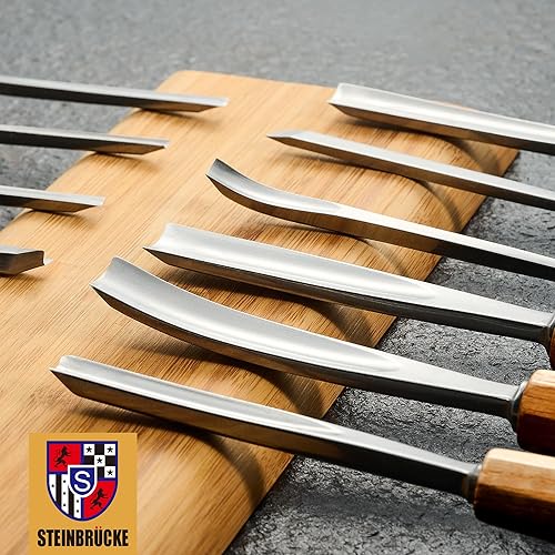 Miniatura 3 de Kit de tallado de madera, herramientas de tallado de madera, juego de 12 cinceles y mazo de madera con gubias para caja de lona, juego de cinceles