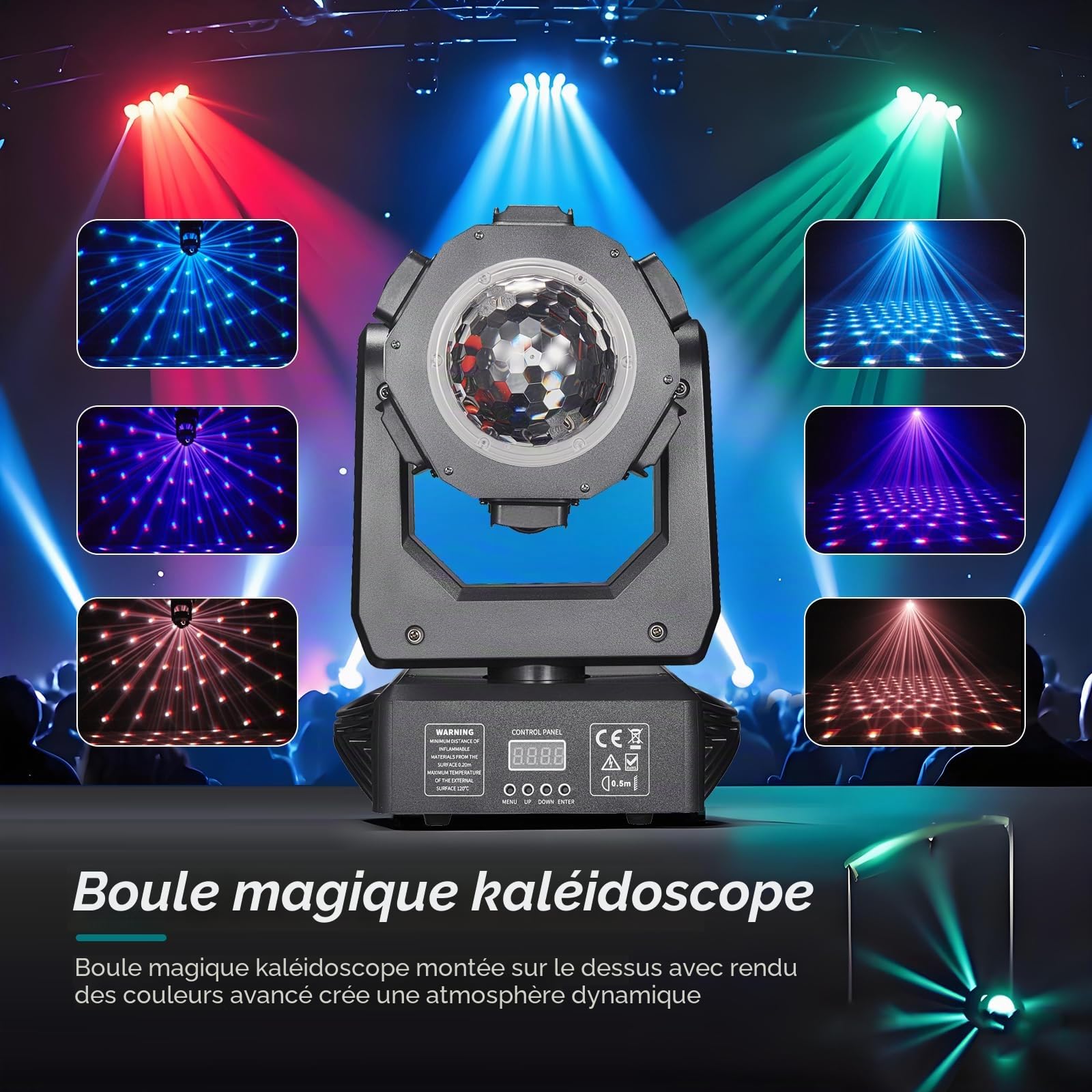 Disco Light Party Light, tête en mouvement - ZS101, LED RGB DJ Projecteur Musique Contrôlé DJ Disco Lumières, Effet DMX Spot, pour la réunion de famille, KTV, mariage, anniversaire, Halloween