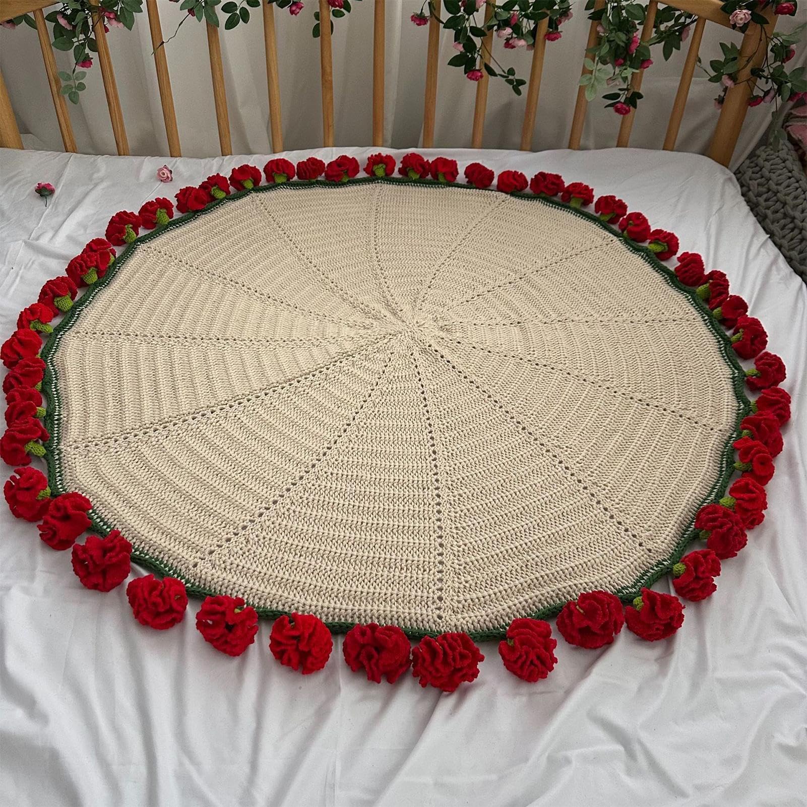 Bouquet-Decke Nelkenblüten-Streicheldecke Wohndeko | Romantischer Boho Charme Deko Für Wohnzimmer Kaminbank