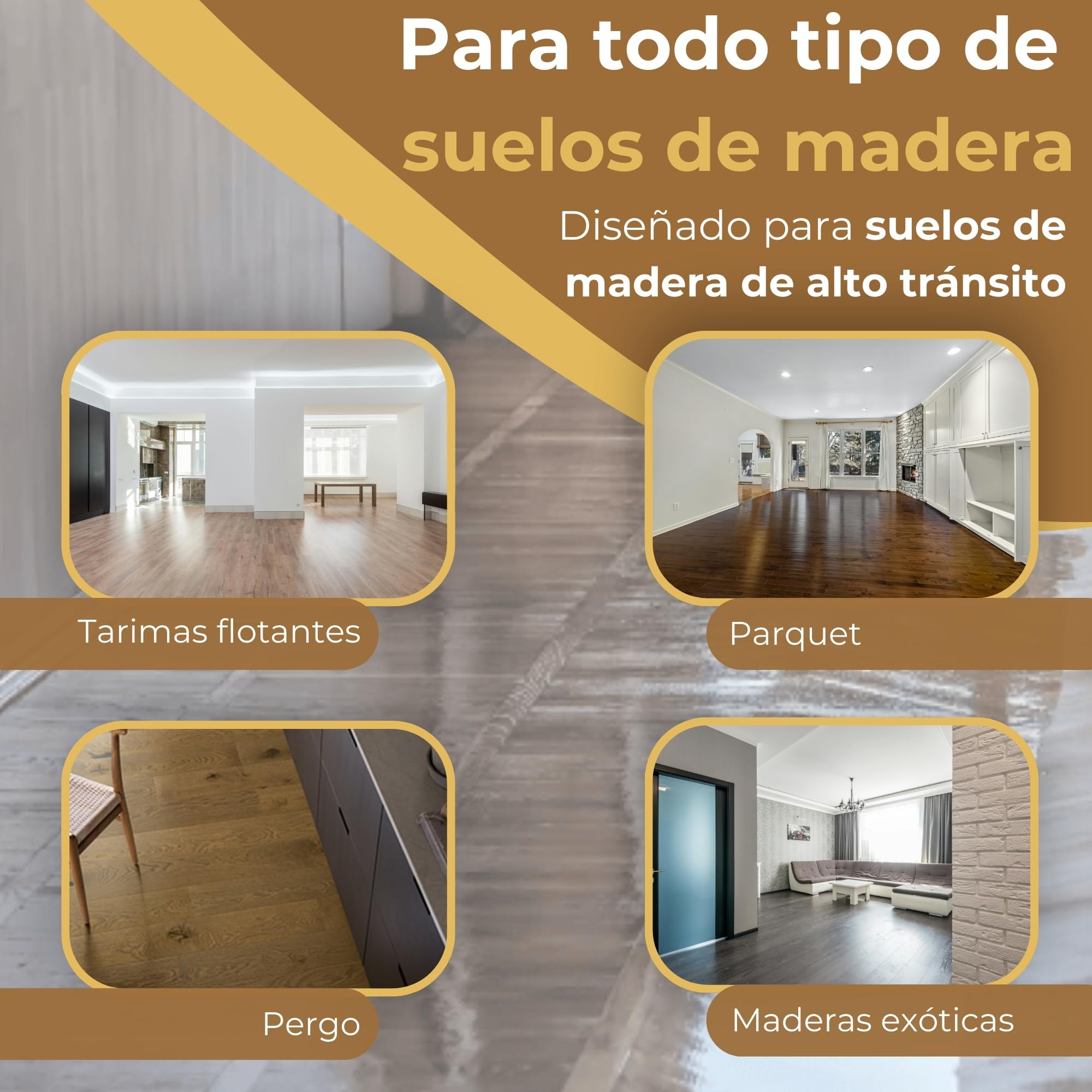 Barniz de Poliuretano para Suelos de Madera al Agua - 5 Litros - Acabado Brillante de Alta Resistencia al Desgaste - Protección y Durabilidad Profesional para Parquet y Tarima - Incoloro