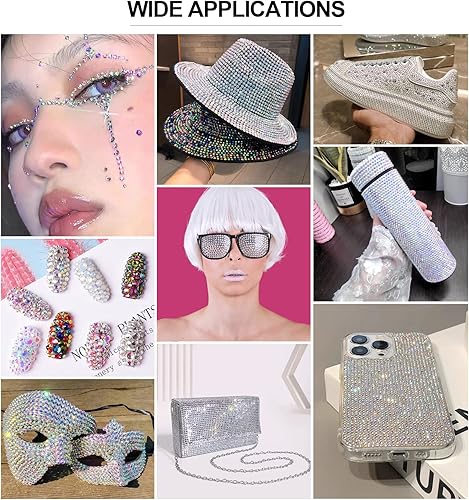Miniatura 6 de Yhsheen Diamantes de imitación de cristal para manualidades, 2880 gemas AB con parte trasera plana, kit de deslumbramiento con diamantes de