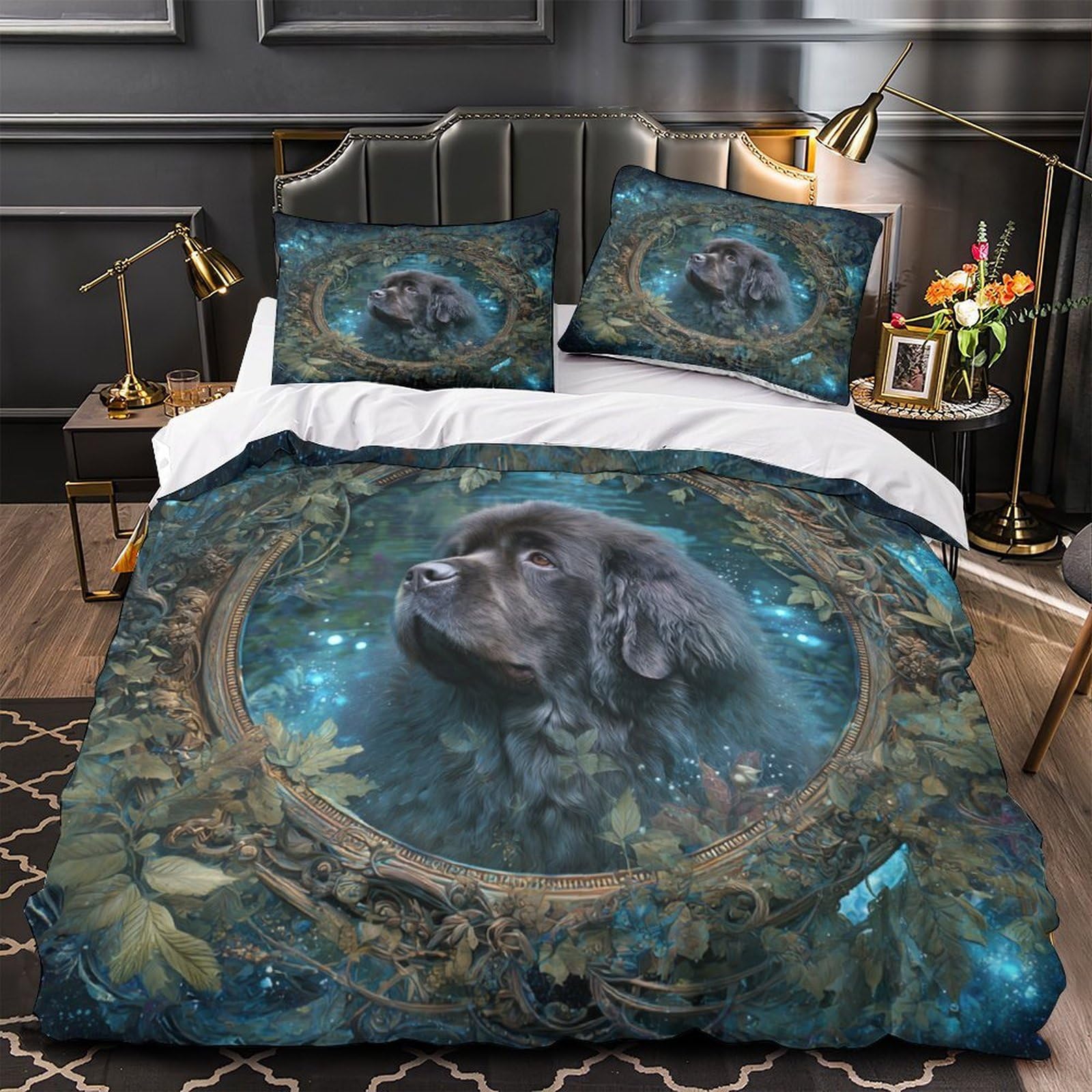 Parure de lit imprimé 3D réseau néon housse de couette microfine légère double 200x200