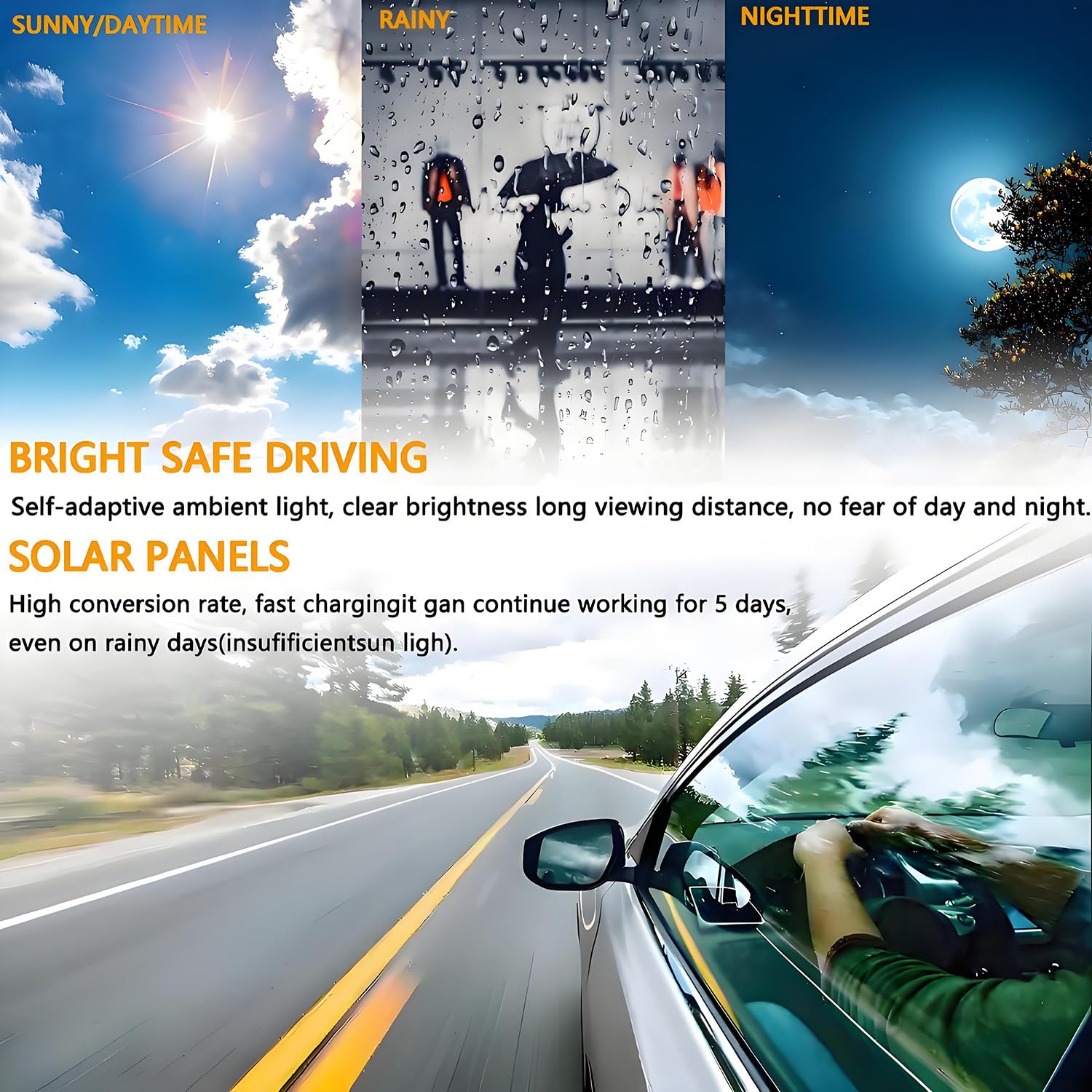 Señal de cruce de peatones LED con energía solar, señal de advertencia de tráfico, marco inoxidable para seguridad vial