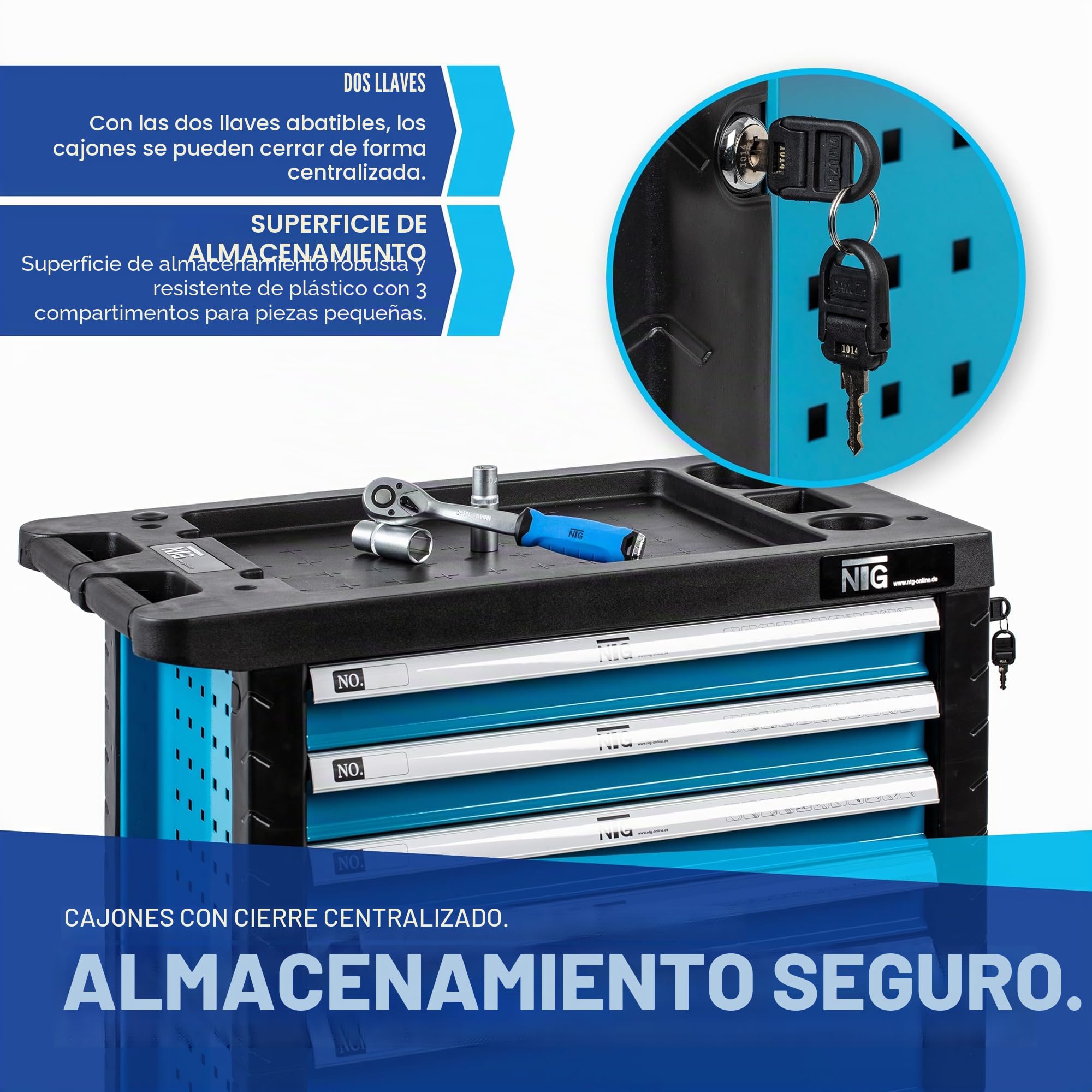 NTG Carro de Herramientas para Taller con220 Piezas