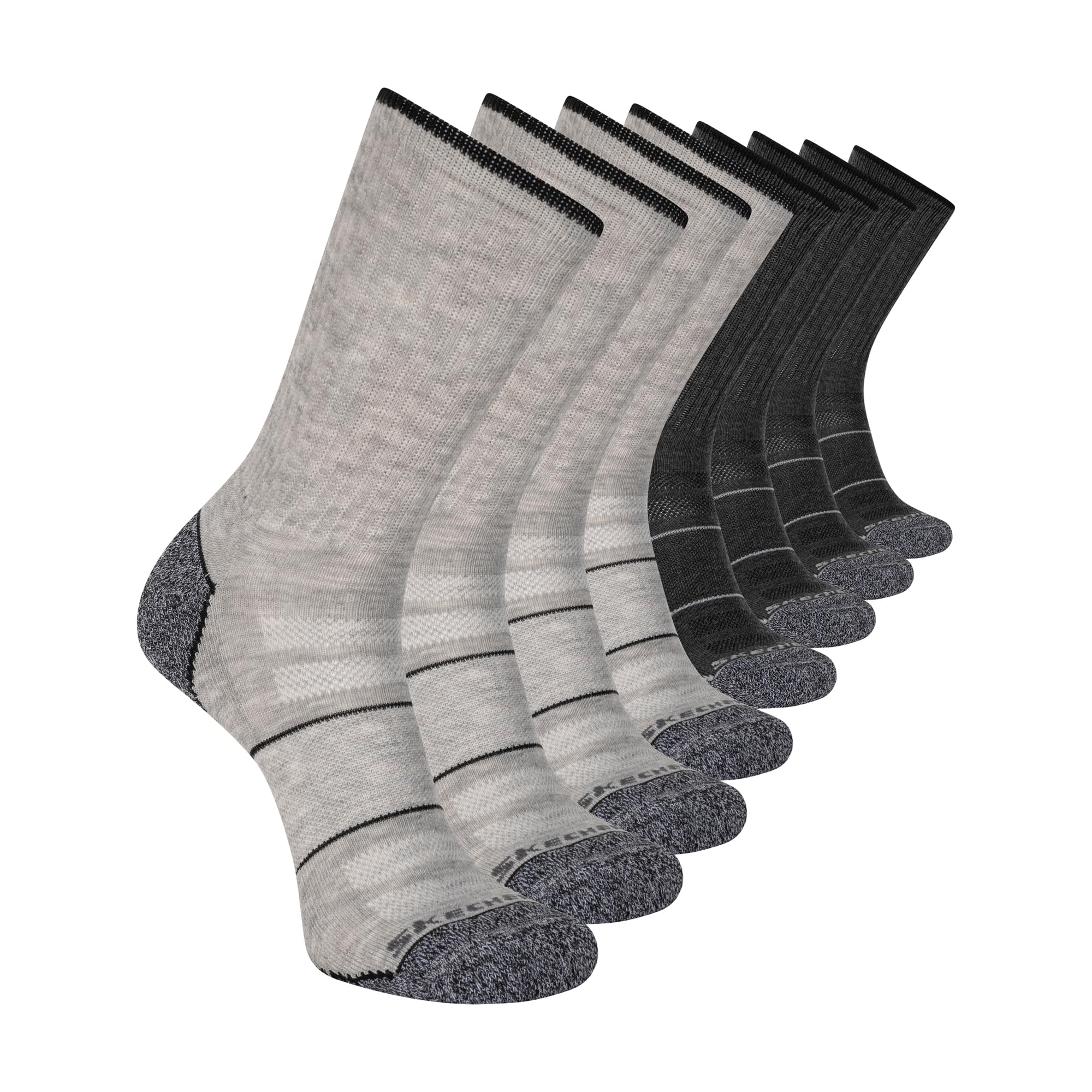 Skechers Men's Work Collection Crew Mesh Ventilation Socks (8-Pack)