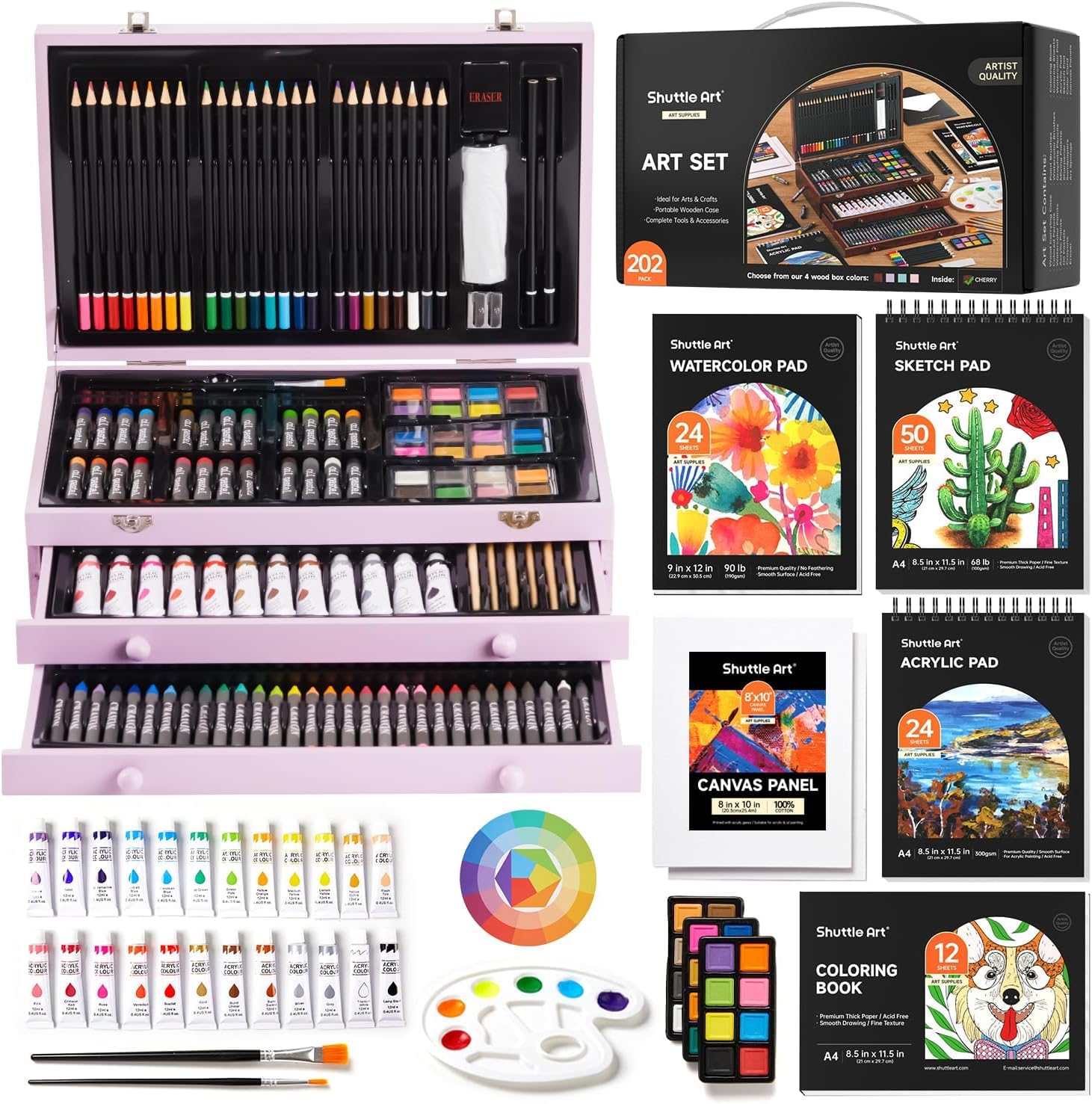 Amazon.co.jp: Shuttle Art お絵描きセット 202点 アートセット