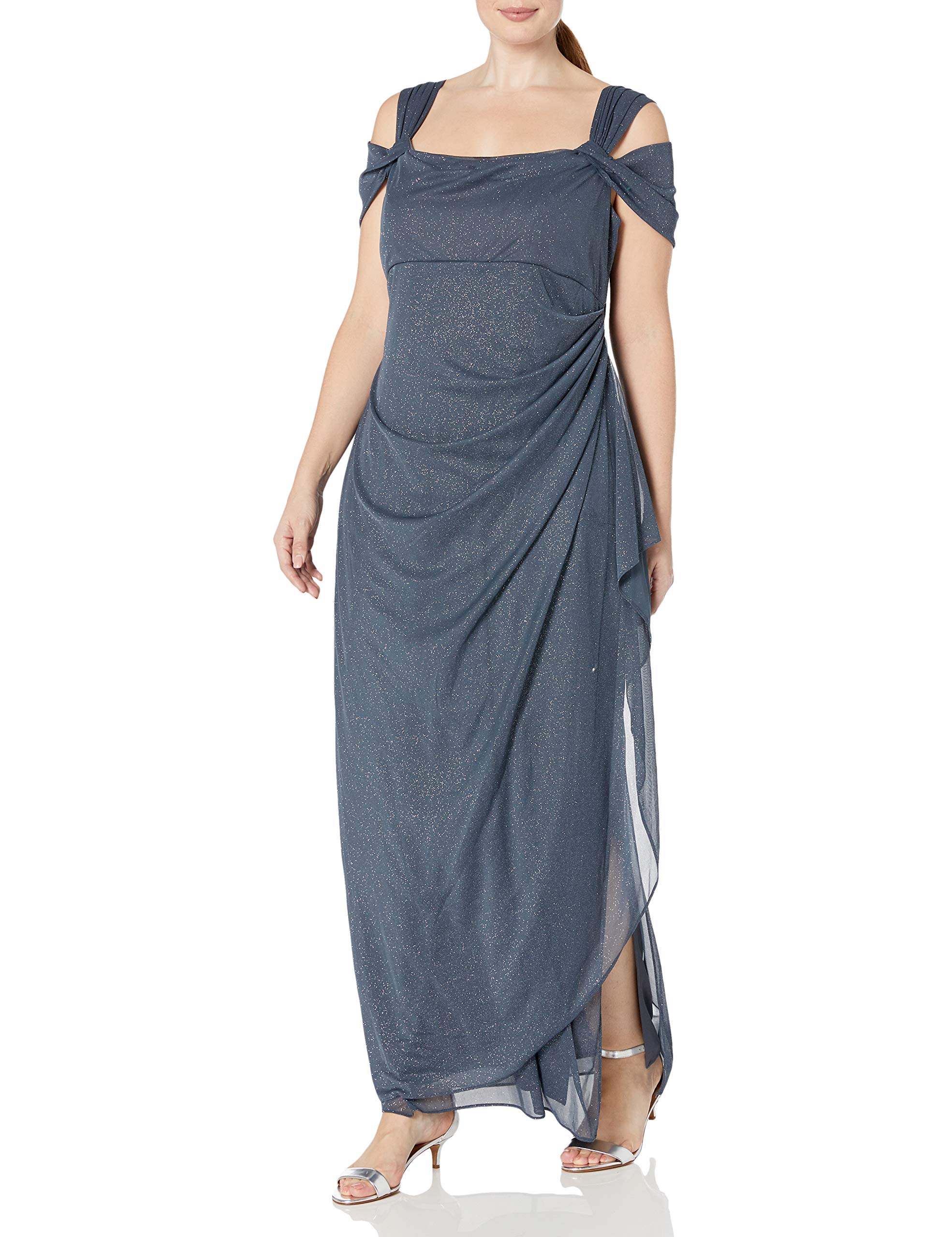 Alex EveningsAlex Evenings Women's Plus Size Long Cold Shoulder