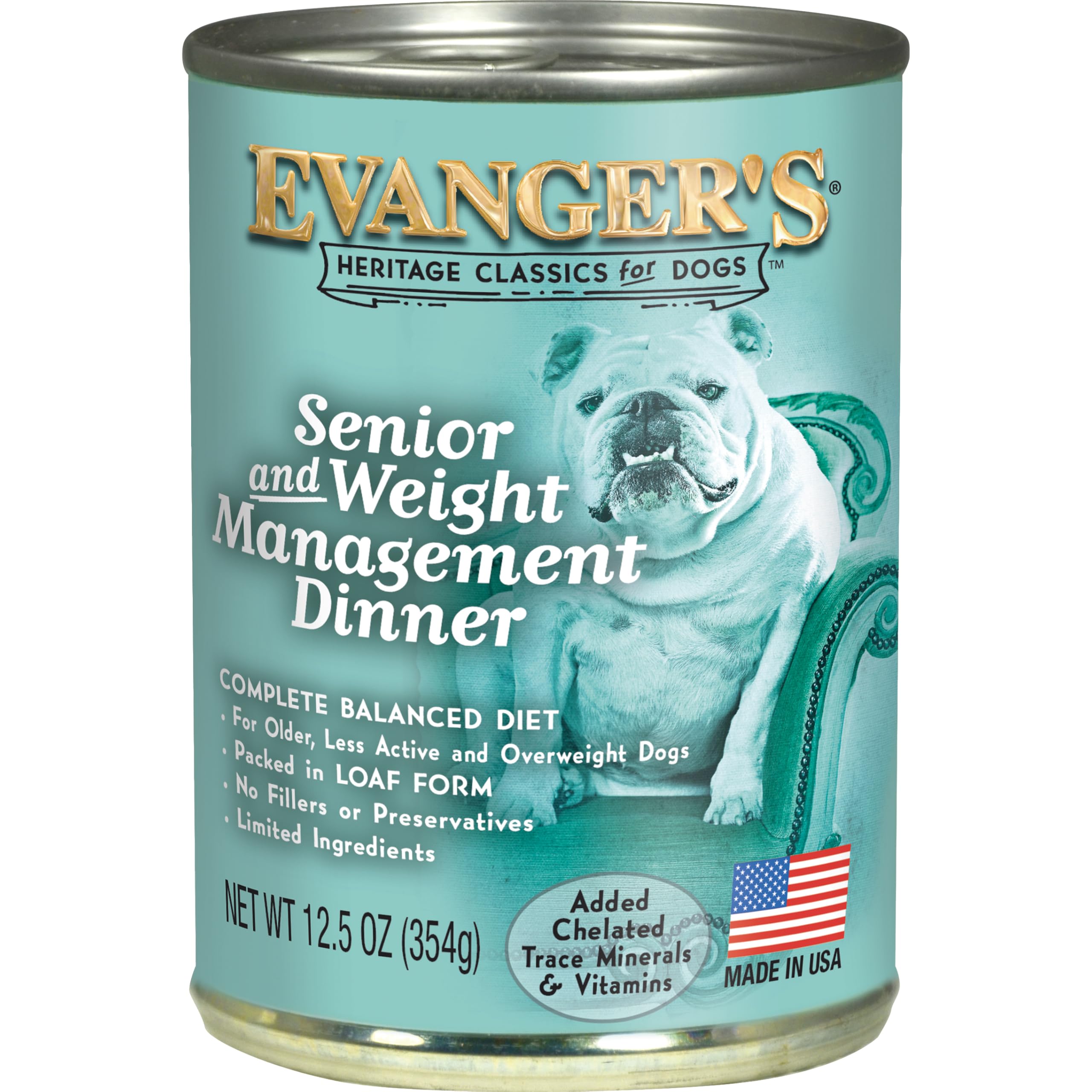 Evanger's Heritage Classics Senior & Weight Management Dog Food, 12.5 oz (Pack of 12)