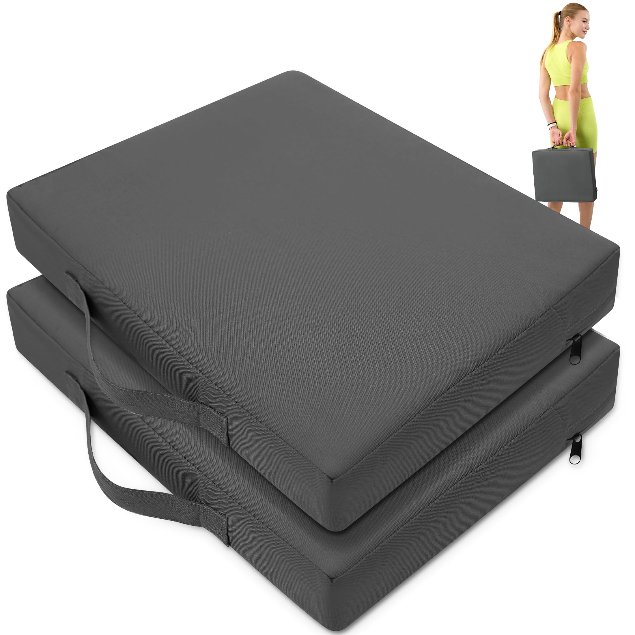 2 Pcs Stadium Seat Cushions Water-Repellent Bleacher Seat Cushions Indoor & Outdoor Seat Cushion for Bleachers Portable Stadium Cushion for Sports Events, Office Chairs, Beaches