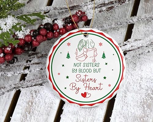 Miniatura 2 de Adorno navideño de regalo para mejores amigos  Not Sisters by Blood But Sisters by Heart  Larga distancia para BFF Unbiological Soul Sister  Besties