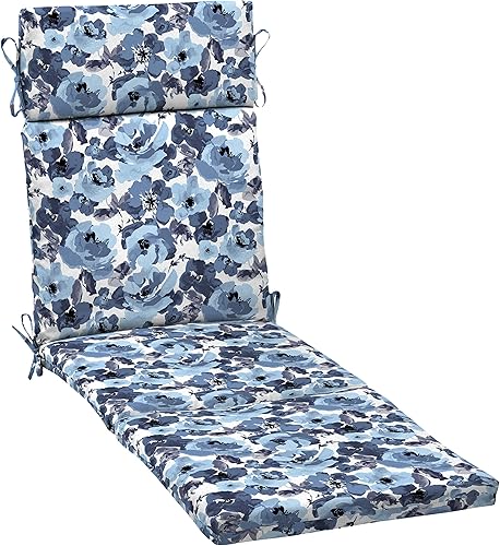 Arden Selections Cojín para tumbona para exteriores 72 x 21 pulgadas color negro Aurora Damasco