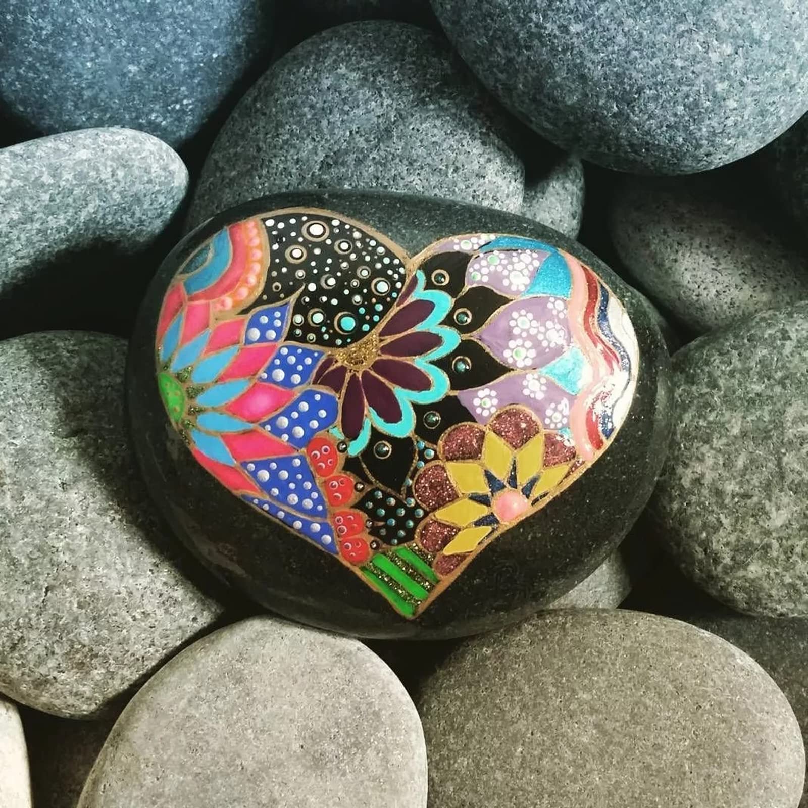 Relaxdays Pierres Décoratives, 2 Kg, Peindre, Pour Petits & Grands