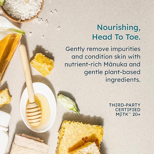 Miniatura 4 de MELORA Jabón corporal de miel de Manuka (7 onzas), jabón corporal hidratante para el cuidado de la piel con miel de manuka y aceite para acné, piel