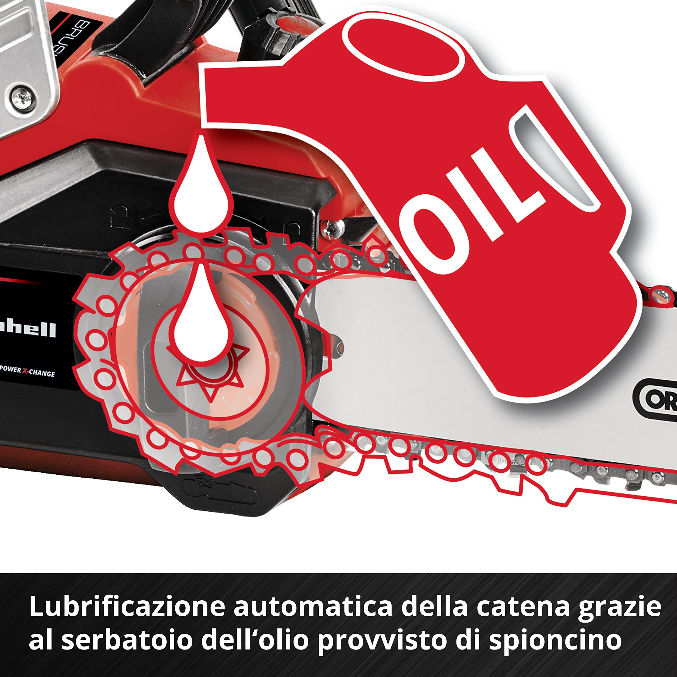 Einhell Professional GP-LC 36/35 Li-Solo Elettrosega a batteria Power X-Change (36V - 2x18V, Barra 35 cm, taglio 33 cm, vel, catena 15 m/s, serbatoio olio 115 mL, senza batteria e caricabatteria)