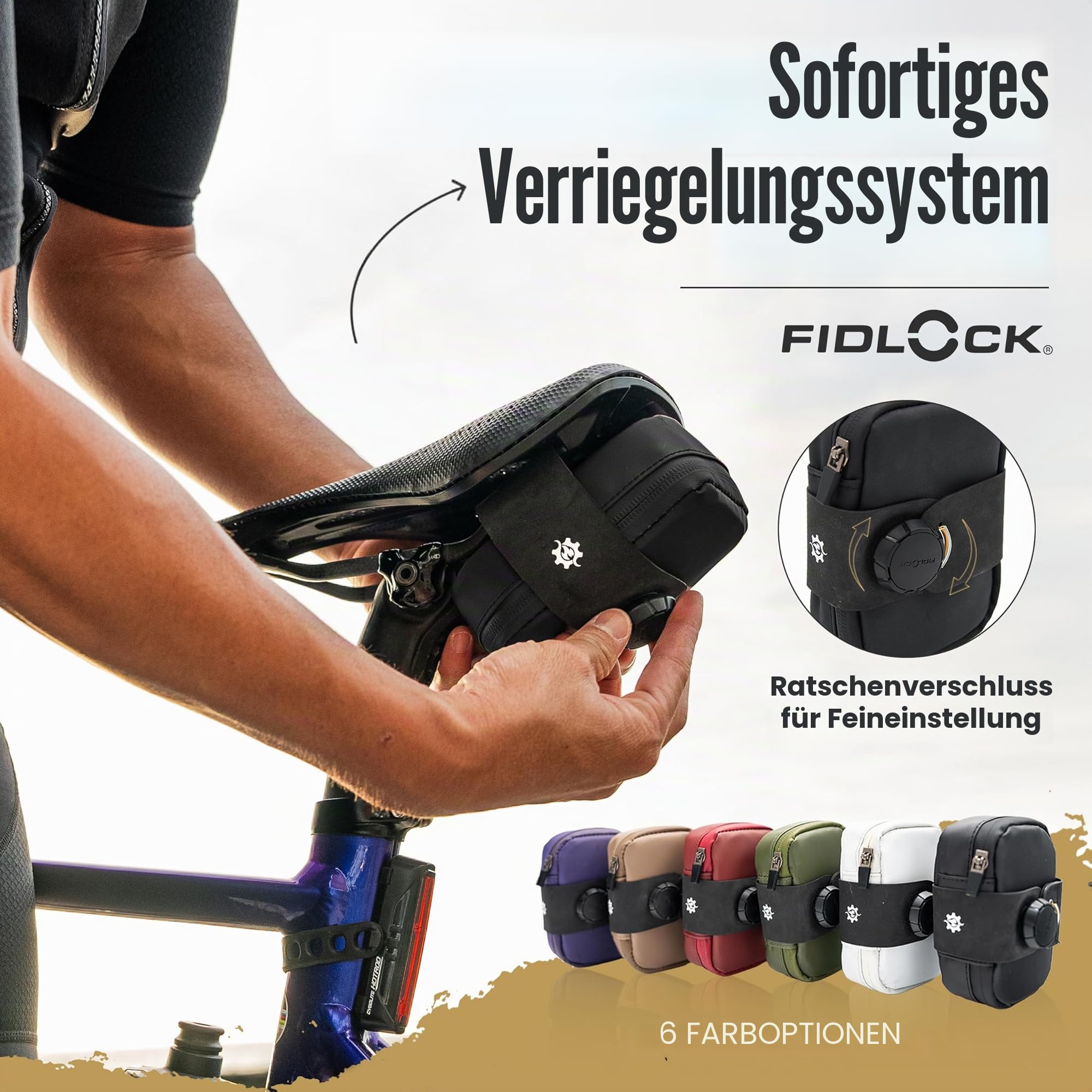 Lumiere & Co. Falcon Magnetische Satteltasche – 0,37 l | 12,7 cm x 7,6 cm x 3,8 cm | Schlankes, minimalistisches Design, schnelle Befestigung mit Magnetverschluss | Fahrradtasche (Schwarz, Klein)