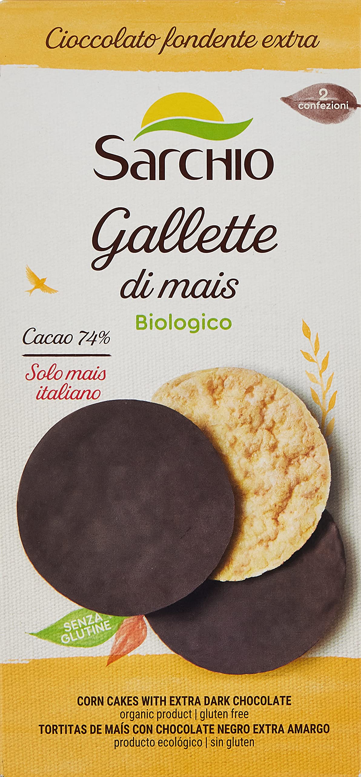 Sarchio Gluten Free Corn Cake with Dark Chocolate 95g