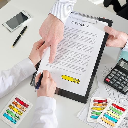 Miniatura 6 de 1300 unidades13 paquetes de banderas Sign Here Flags Please Sign Here Tabs 10 paquetes de banderas de letreros de colores surtidos, 3 paquetes de