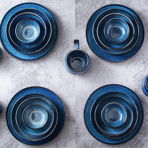 Miniatura 8 de UNICASA Juego de 4 cuencos pequeños de cerámica, cuencos de cereales de 8 onzas, cuencos de arroz esmaltado reactivo de porcelana, cuencos de postre