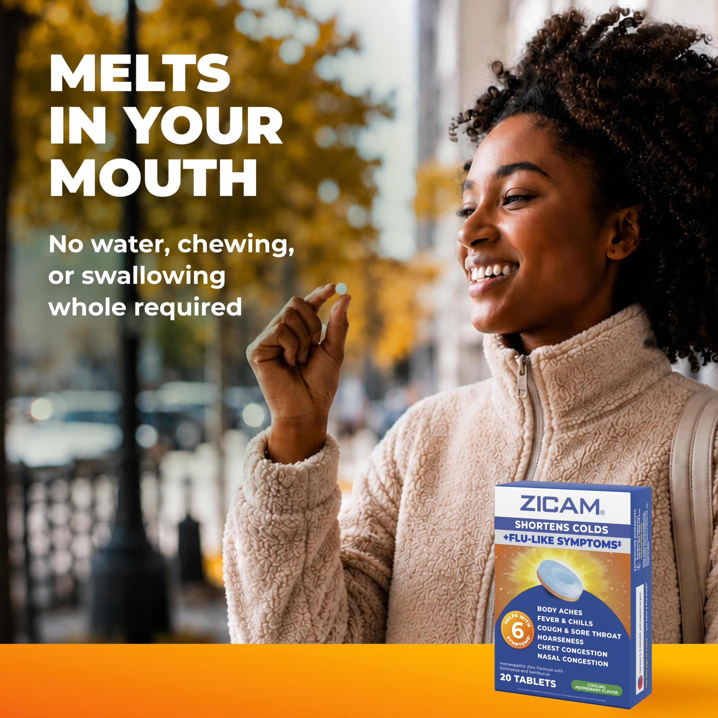 Zicam Cold & Flu-Like Symptoms, Cooling Peppermint Flavor, 20 Tablets — Amazon image 3