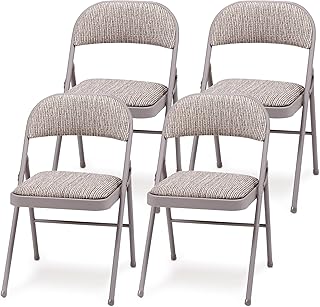 MECO 4-Pack Steel Frame Folding Dining & Event Chairs, Chicory Lace Moti...