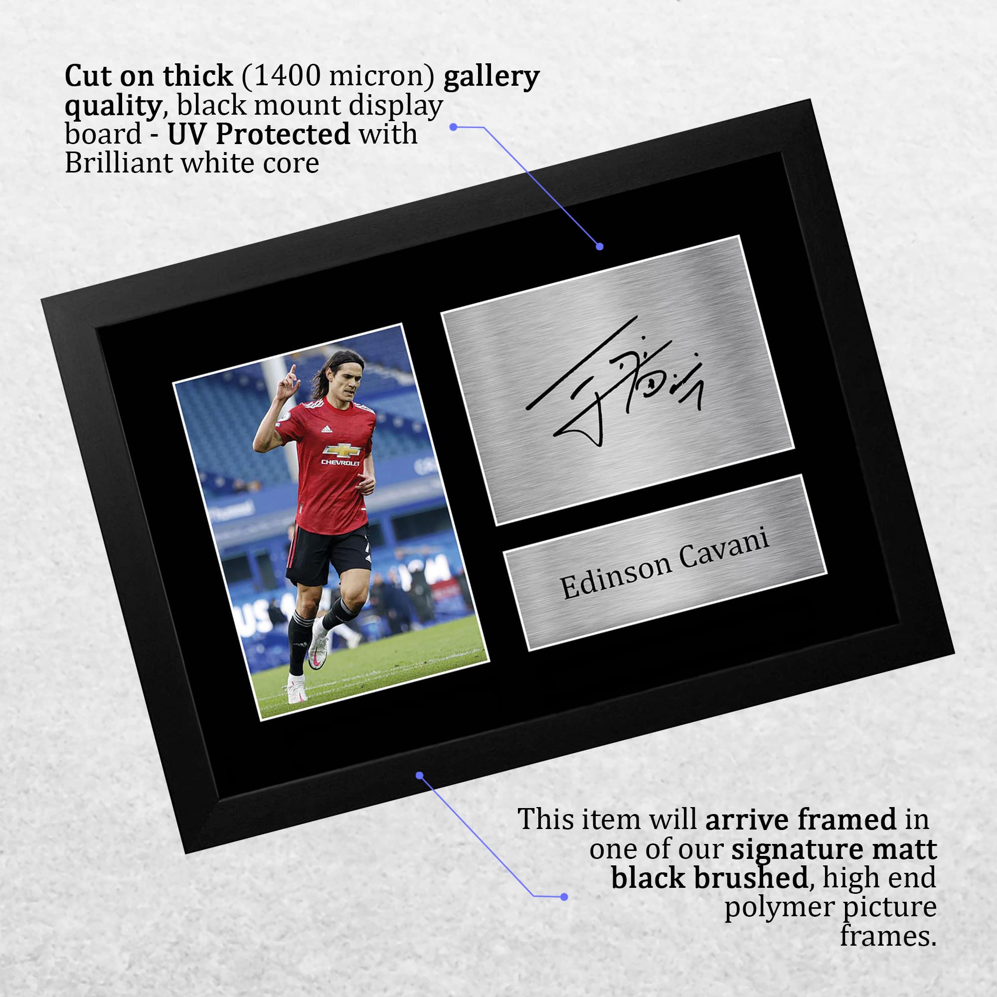 HWC Trading A4 FR Edinson Cavani Presents Printed Signed Autograph Picture for Fans and Supporters - A4 Framed - Image 3