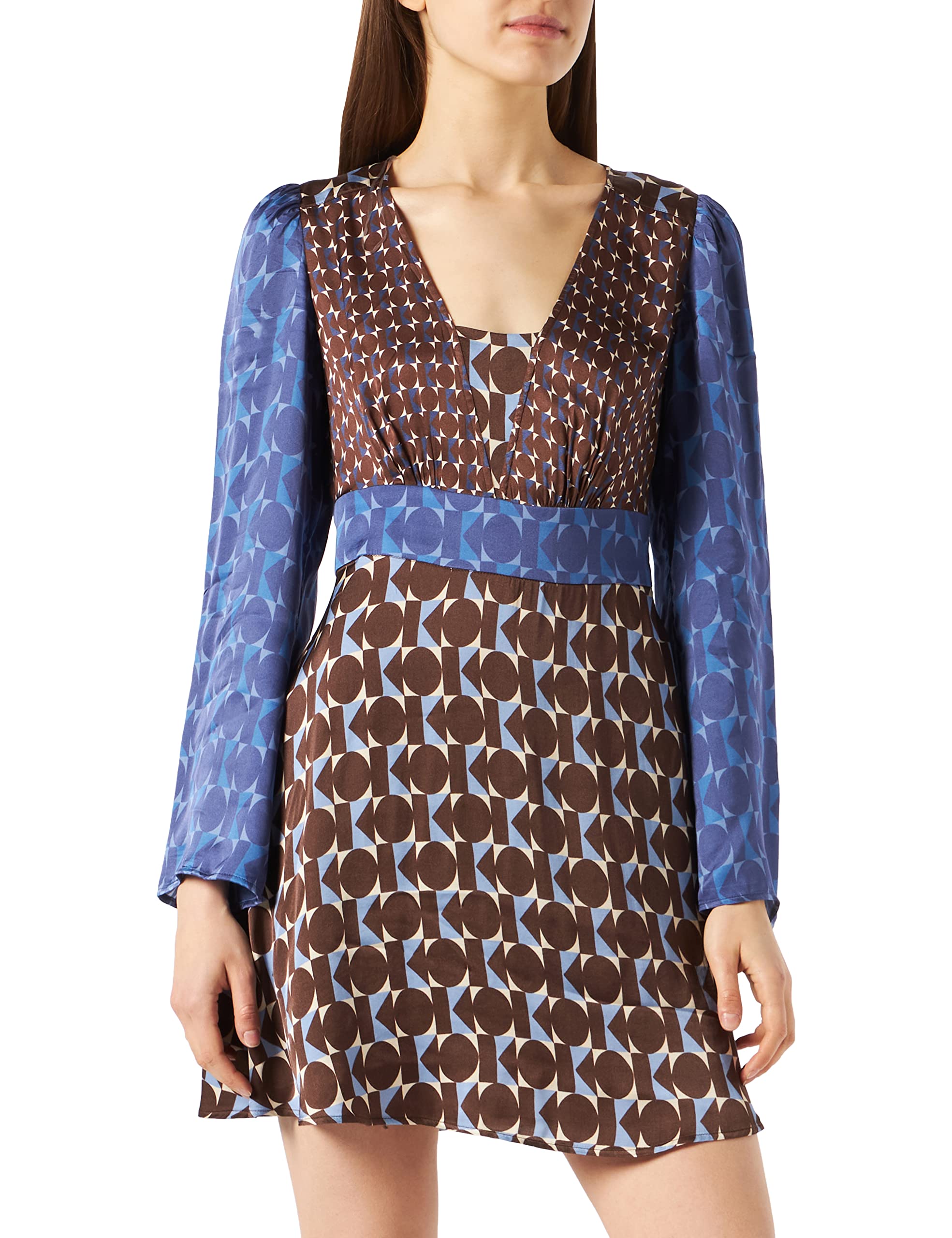 Abito Sisley Donna In Cotone - Corto, Righe E Ricamo - Taglia 44 Bianco - Foto 10