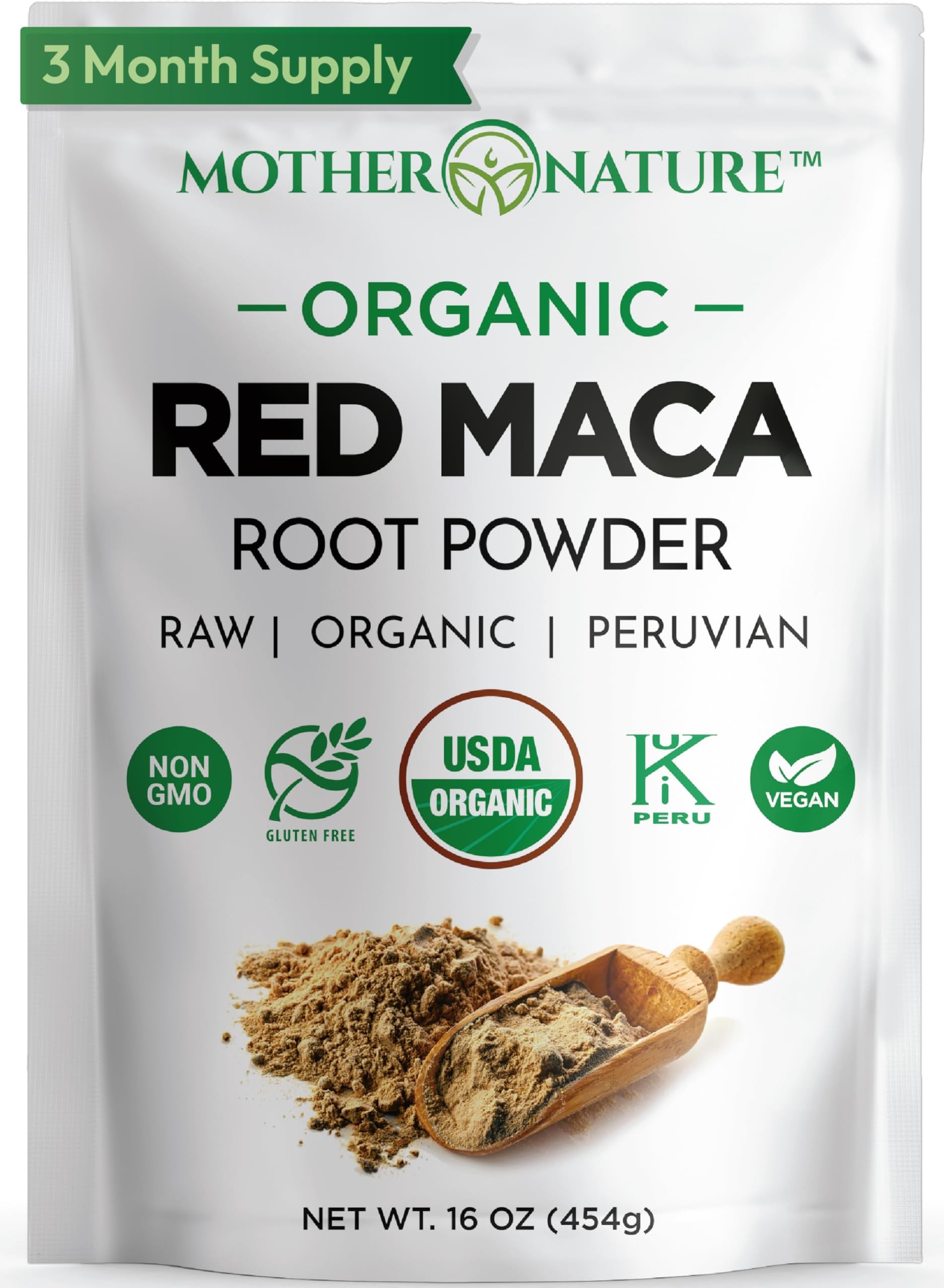 Red Maca Root Powder, 16 oz โ Organic Raw Peruvian Superfood for Women, USDA Certified, Non-GMO, Vegan โ Supports Energy, Mood & Hormone Balance โ Gluten Free