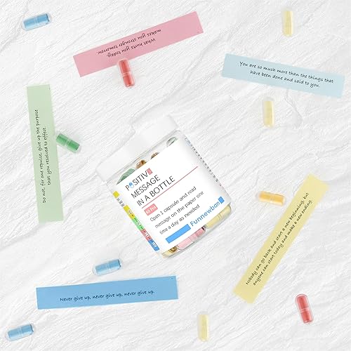 Miniatura 3 de Funnewban Regalos de afirmaciones positivas para mujeres, 60 mensajes positivos en una botella, regalo para aliviar el estrés para hombres, kit de