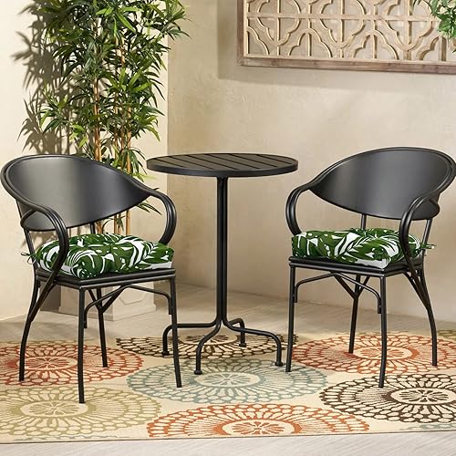 Miniatura 8 de Cojines de mimbre para sillas de patio, para todo tipo de clima, para exteriores, paquete de 2, 19 x 19 x 5 pulgadas, cojines de asiento en forma de