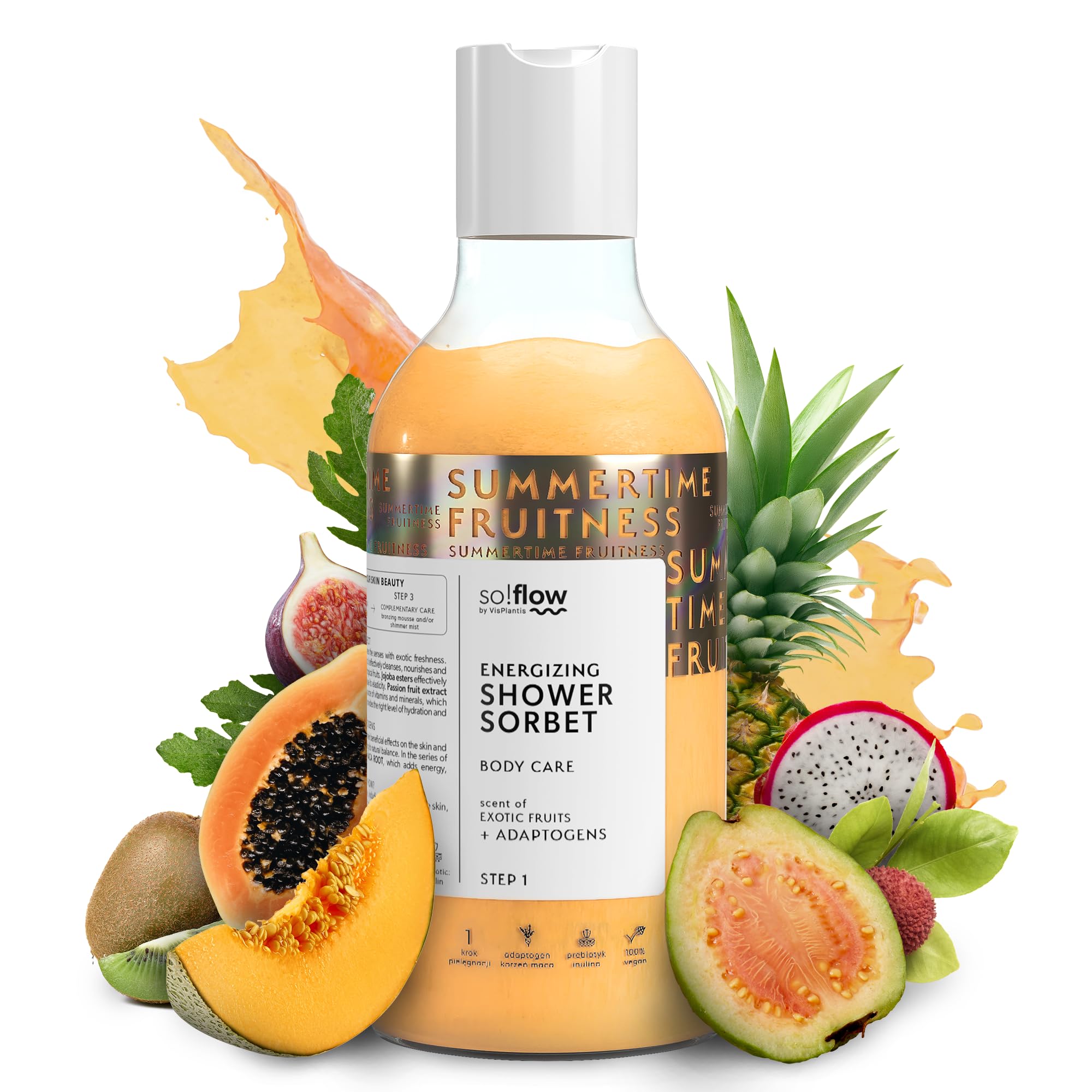 So Flow Bath Shower Gel Energizing Exotic Fruity Luxury Moisturizing Fruit