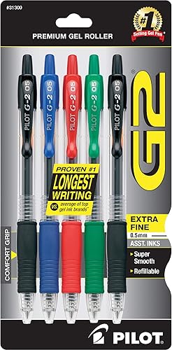 Pilot G2 - bolígrafo de punta extrafina y retráctil de calidad prémium, de tinta de gel