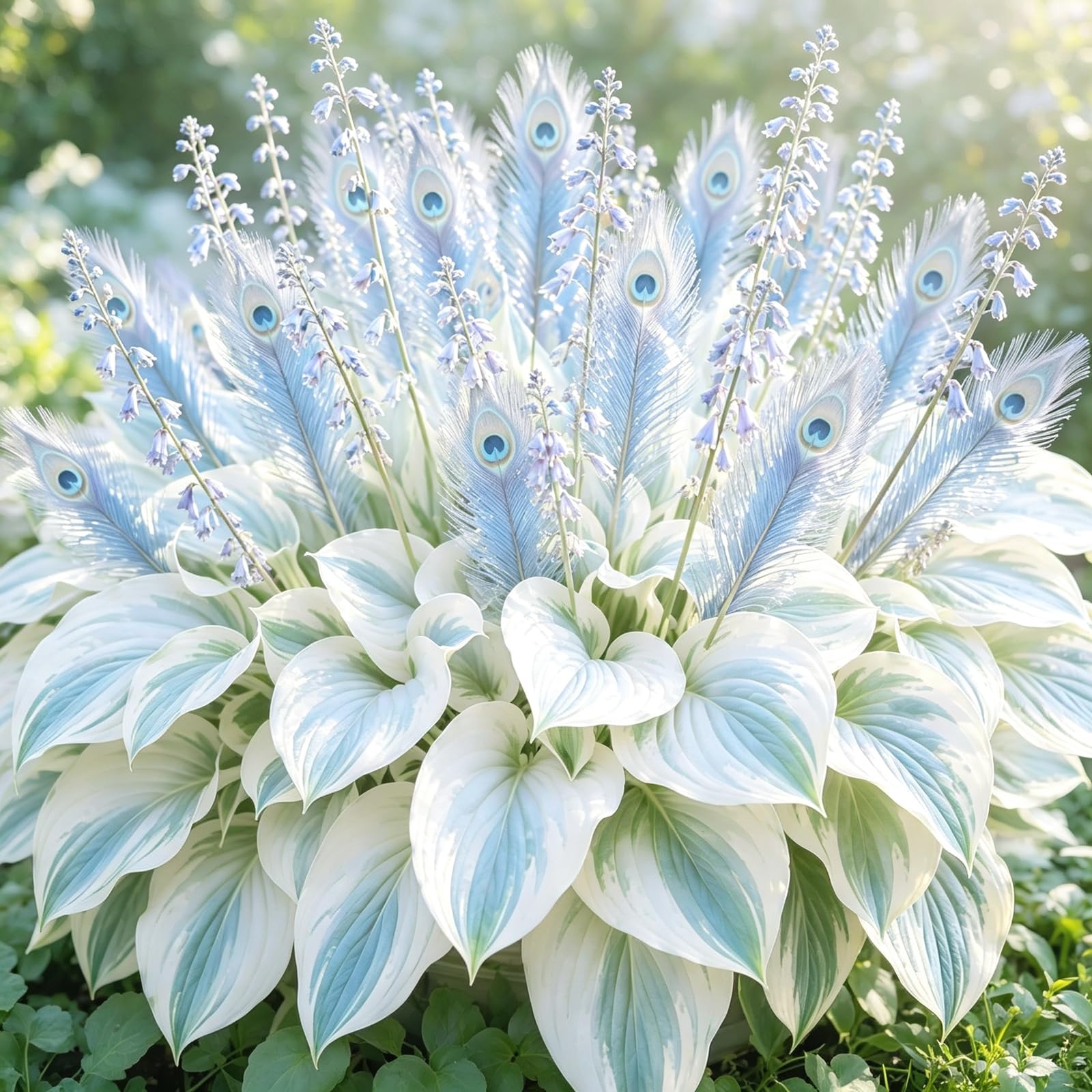 Brilliant Peacock Flame Hosta-for UK,Potted-Plants,Hosta Plants for Garden,Excellent Display-2500Count-G